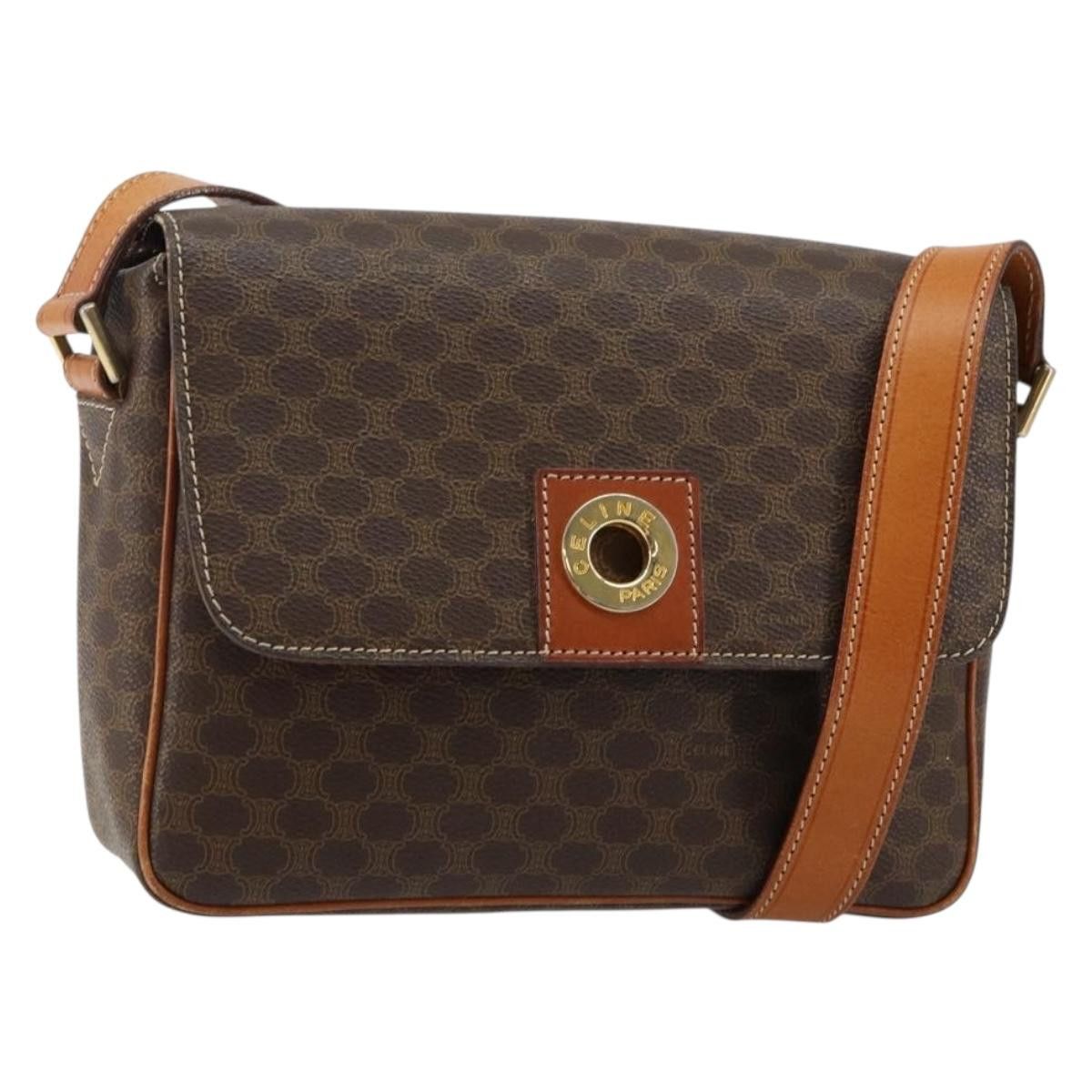 Celine CELINE Macadam Canvas Shoulder Bag Pvc Leather Brown Gold Size ONE SIZE - 1 Thumbnail