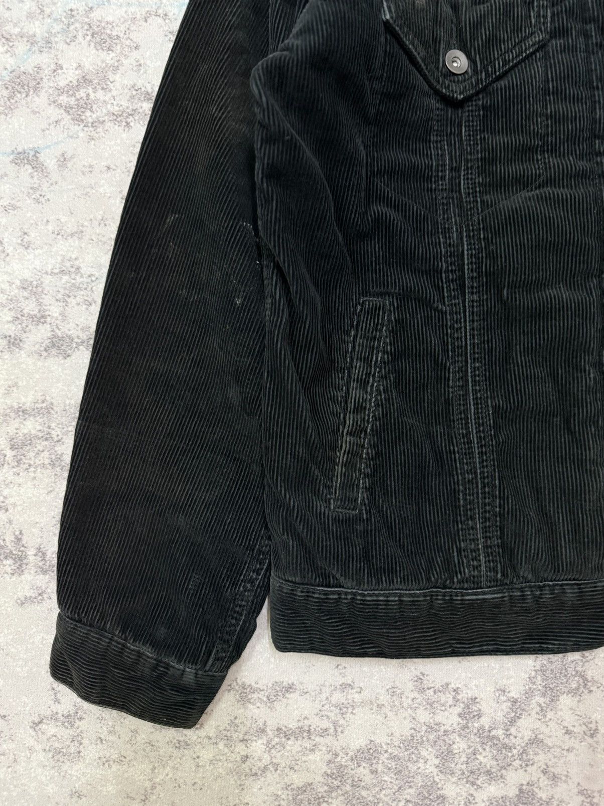 UNIQLO FAUX FUR DONUT BUTTON CUDROY JACKET