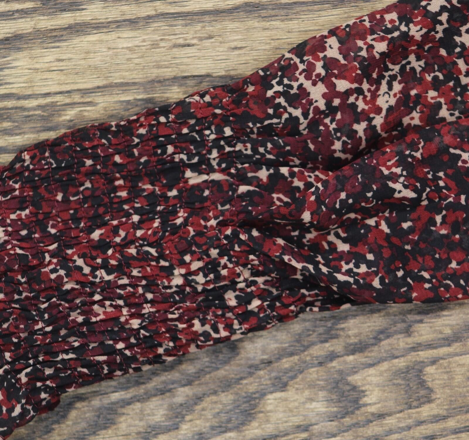 Ann Taylor Nwt Taylor Chiffon Smocked Waist Dress Red Crimson Multi 8p Size M / US 6-8 / IT 42-44 - 7 Thumbnail
