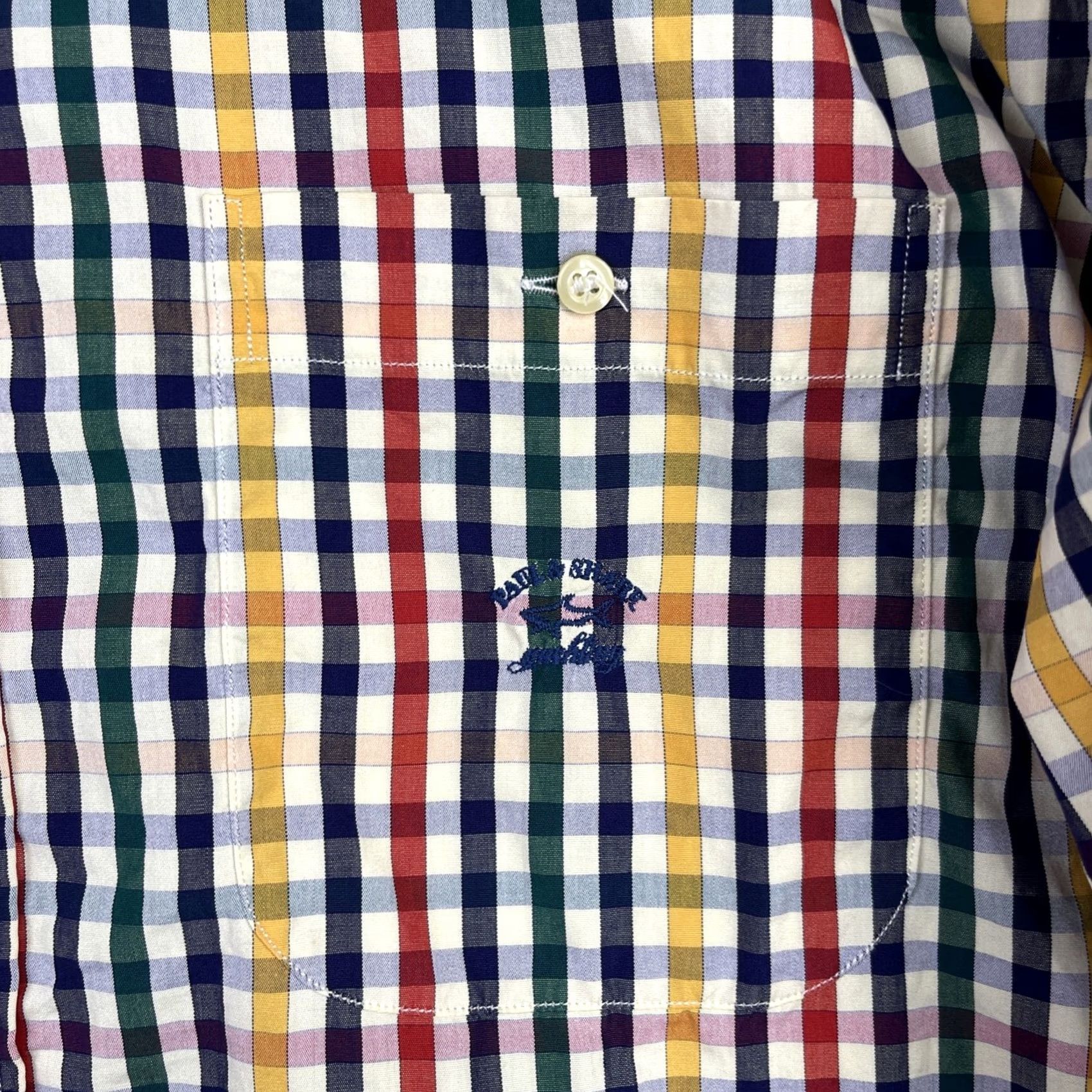 Paul & Shark Paul & Shark Yachting Shirt Mens 44 Yellow Check Button-Down Made In Italy Size US XXL / EU 58 / 5 - 3 Thumbnail