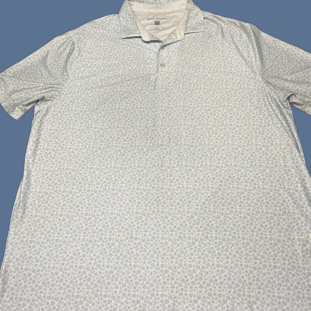 Vintage Hickey Freeman Polo Shirt Mens XL White Blue Desert Pattern Size US XL / EU 56 / 4 - 1 Thumbnail