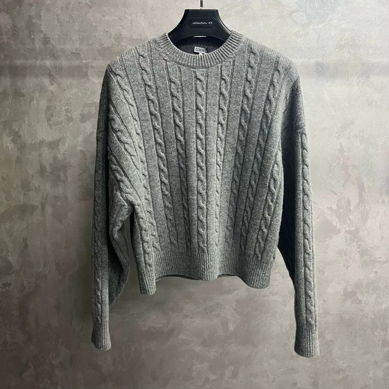 Loewe LOEWE Gray solid round neck long sleeve loose sweater Size XS / US 0-2 / IT 36-38 - 1 Thumbnail