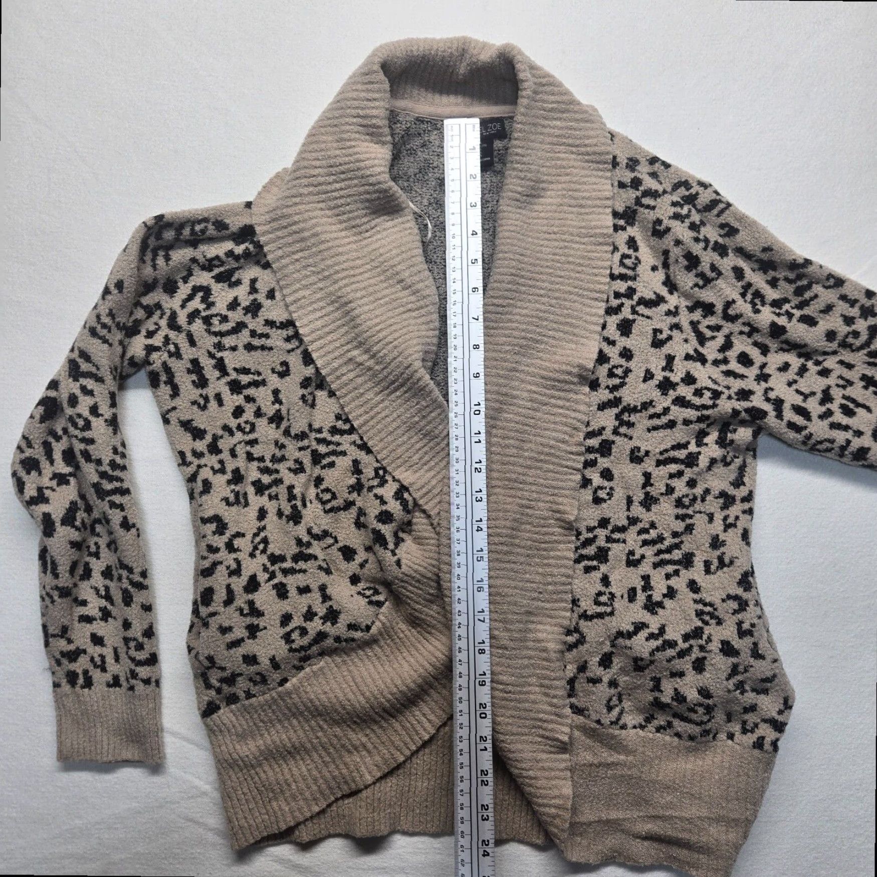 Rachel Zoe Rachel Zoe Women's Animal Print Cardigan Sweater Lightweight Open Front XL Tan Brown Size XL / US 12-14 / IT 48-50 - 5 Thumbnail