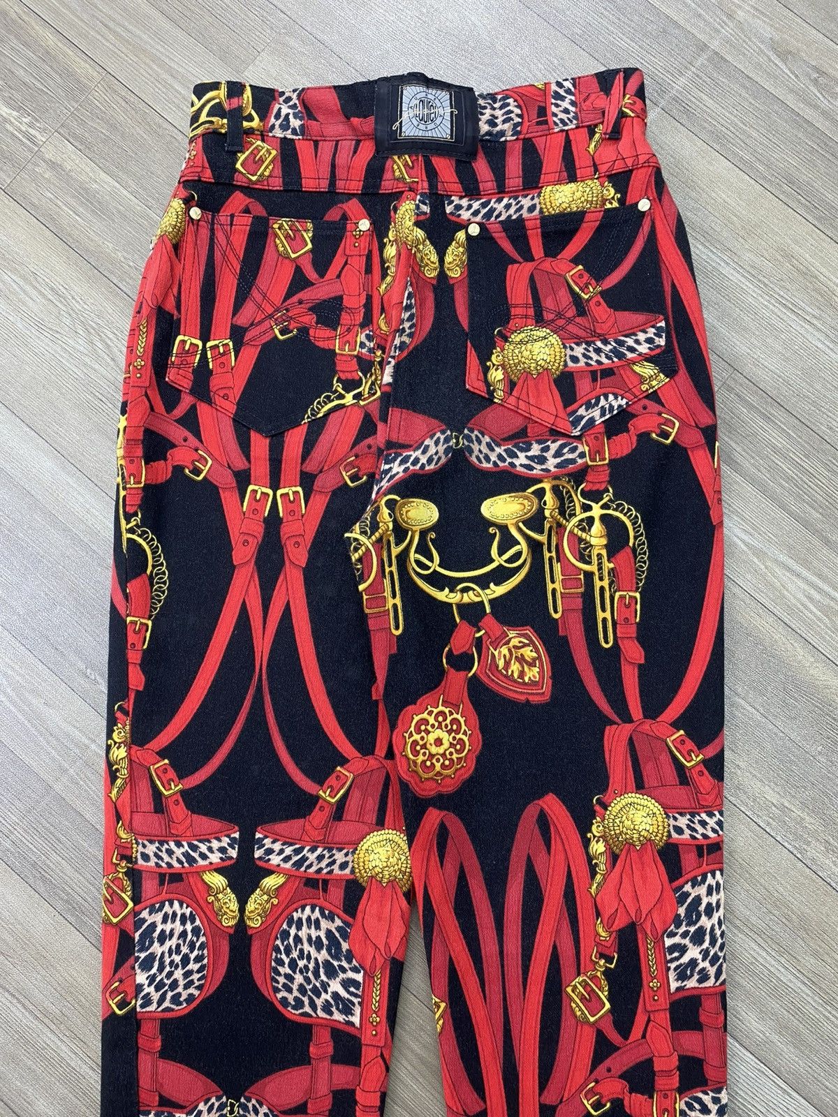 Japanese Brand Vintage Laurel Baroque Equestrian Chanis Scarf Print Pants Size US 27 - 19 Thumbnail