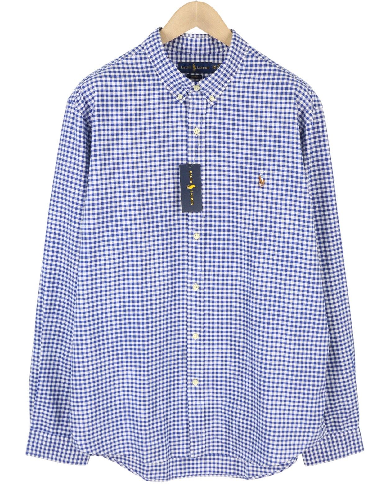 Ralph Lauren CORE REPLEN 2XL Blue Check Button-Down Neck Casual 87008 Size US XXL / EU 58 / 5 - 1 Thumbnail
