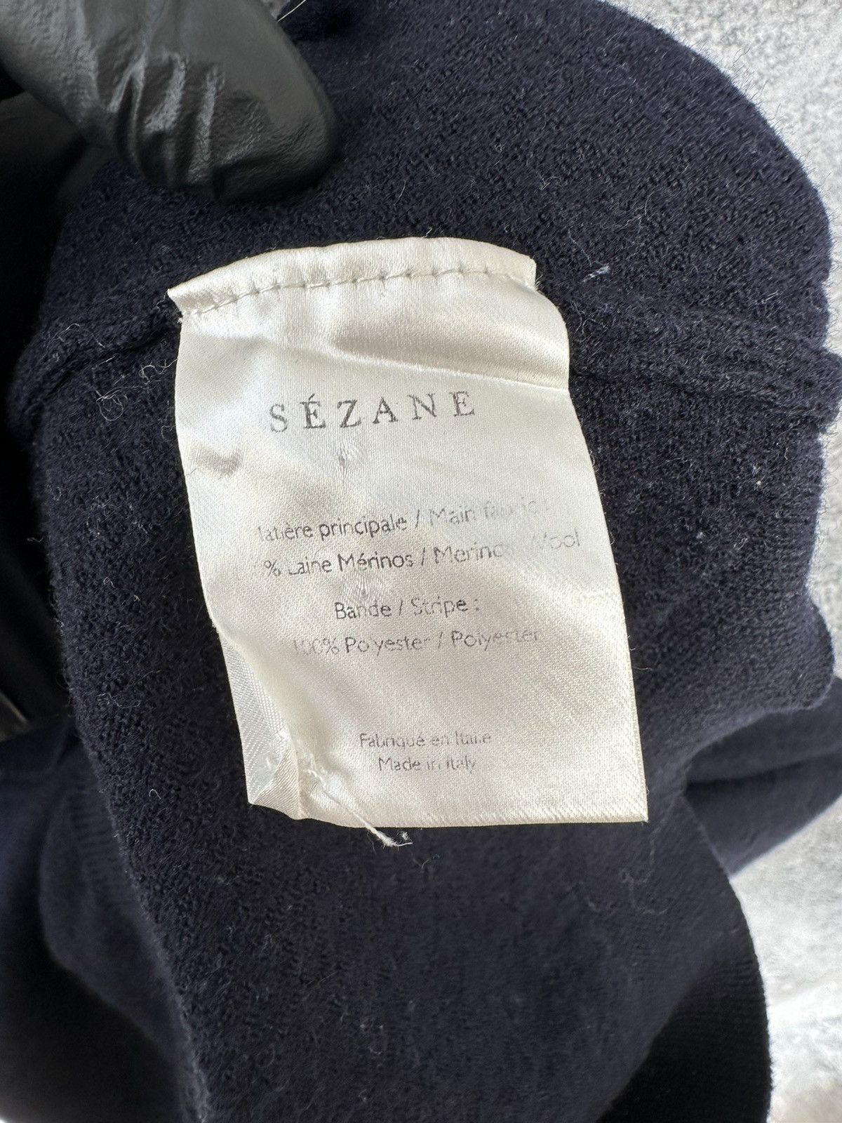 Sezane Sezane Jacob Jumper Navy Italy Merino Wool Sweater Size XS / US 0-2 / IT 36-38 - 12 Thumbnail