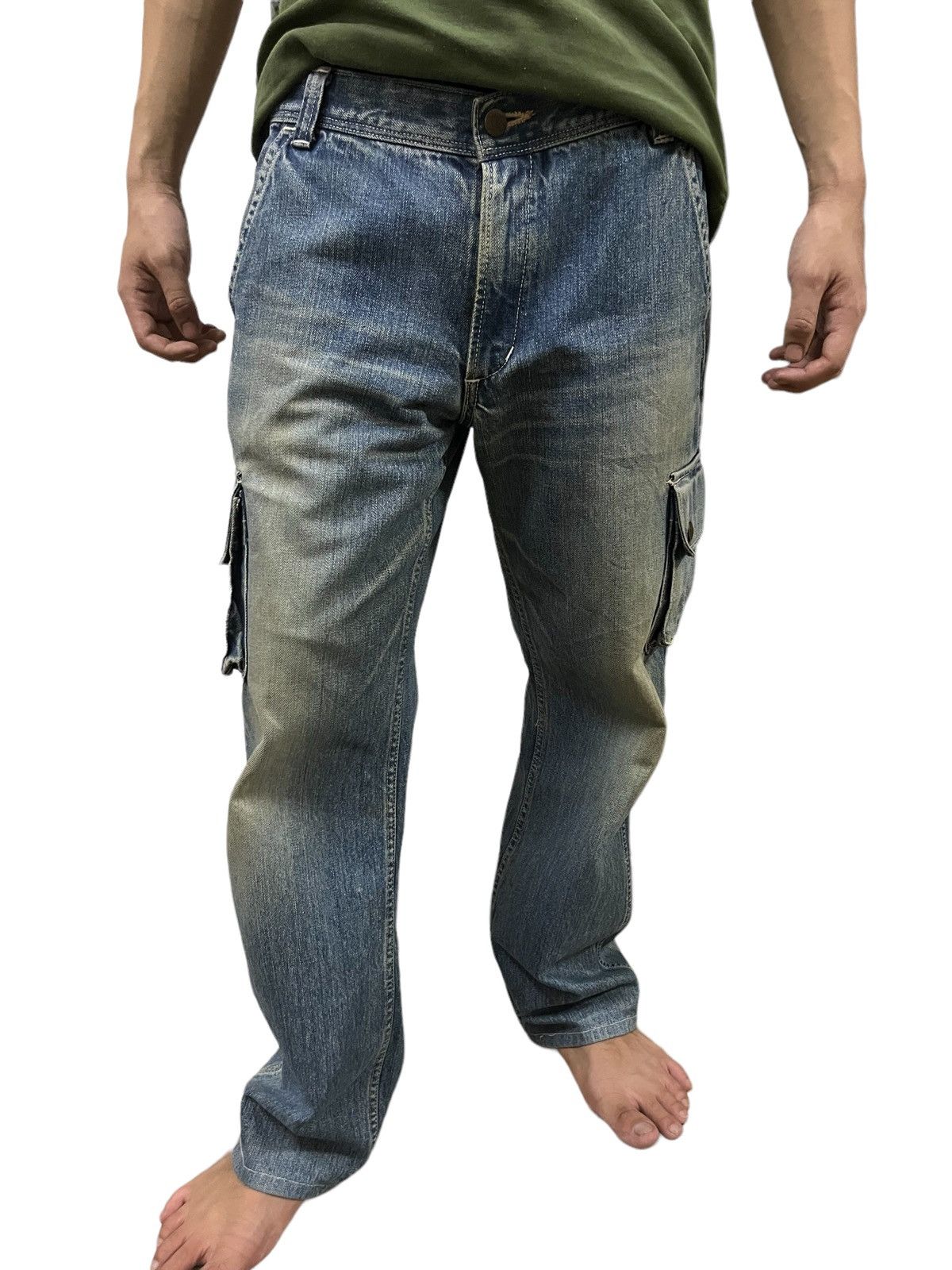 Japanese Brand × Le Grande Bleu (L.G.B.) Vintage Lee Mud Washed Multi Pocket Cargo Baggy Jeans Size US 32 / EU 48 - 13 Thumbnail