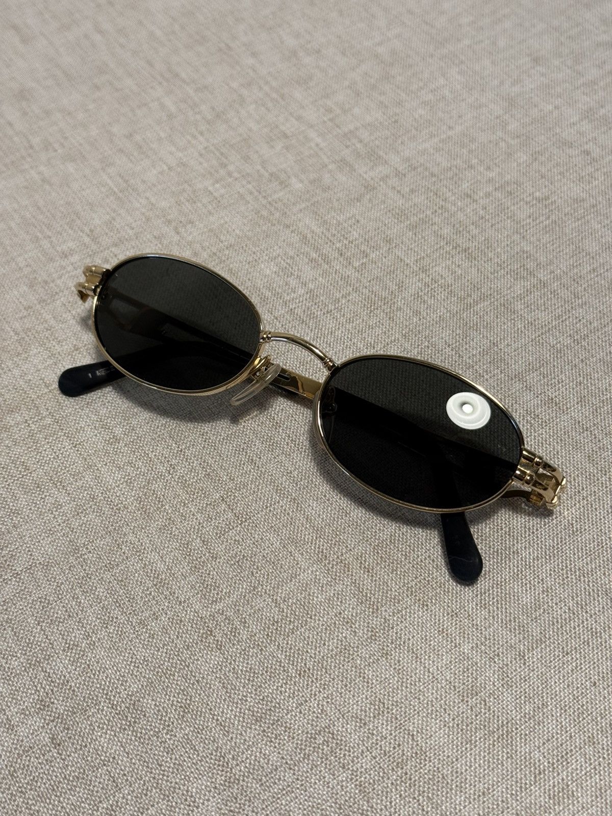 Jean Paul Gaultier Jean Paul Gaultier JPG Gold Double-Bar Oval Sunglasses Size ONE SIZE - 9 Thumbnail