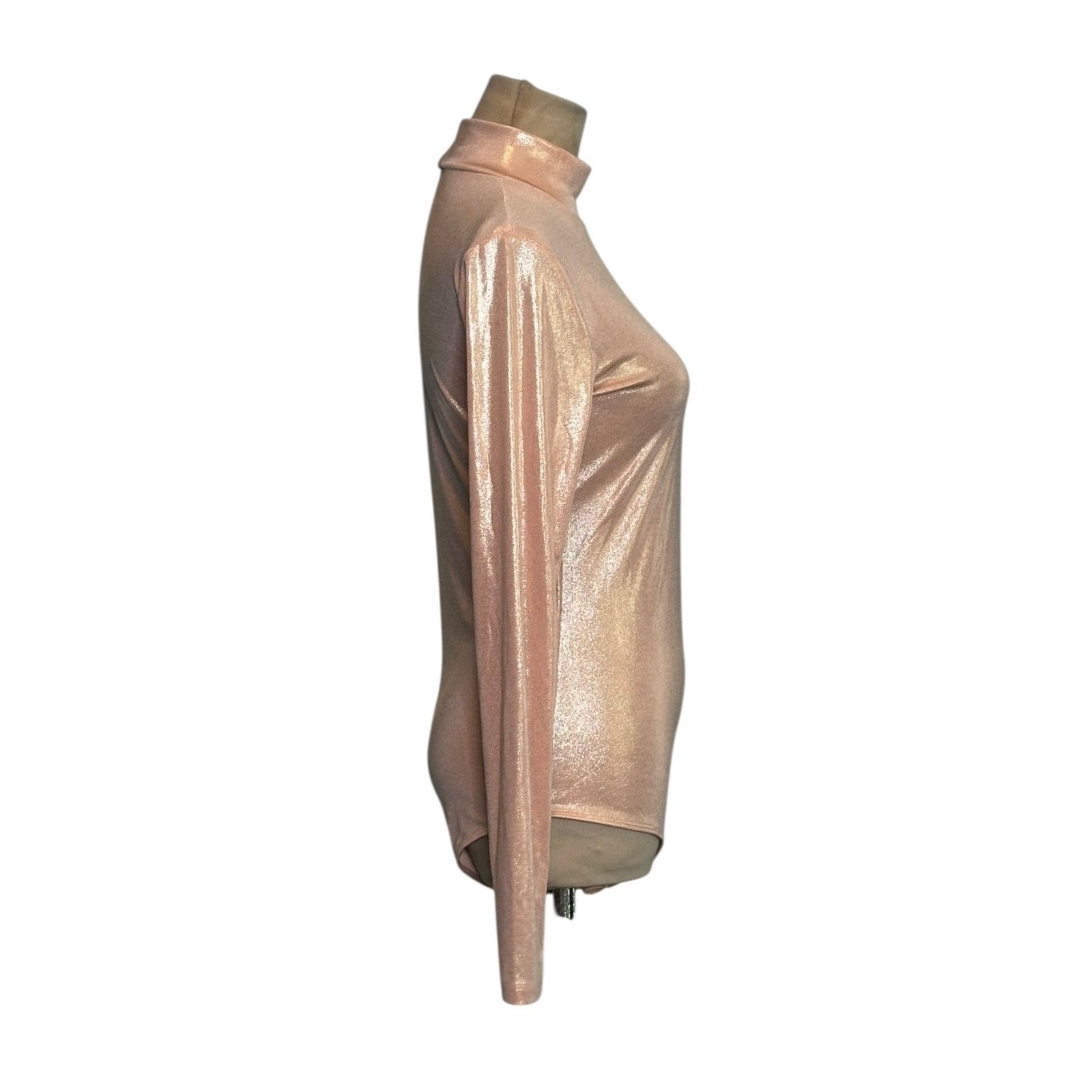 Zara Zara metallic pink long sleeves bodysuit size Medium Size M / US 6-8 / IT 42-44 - 5 Thumbnail