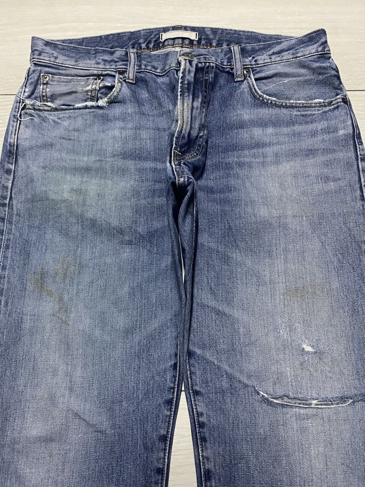 Japanese Brand Vintage japanese Uniqlo Blue Wash Grunge Selvedge Jeans Size US 34 / EU 50 - 3 Thumbnail