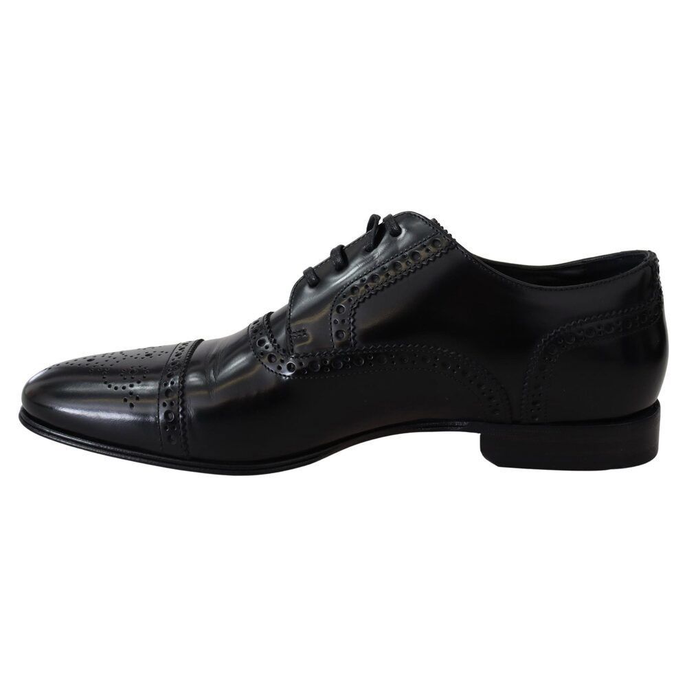 Dolce & Gabbana Dolce & Gabbana Elegant Black Leather Formal Derby Shoes Size US 6 / EU 39 - 3 Thumbnail