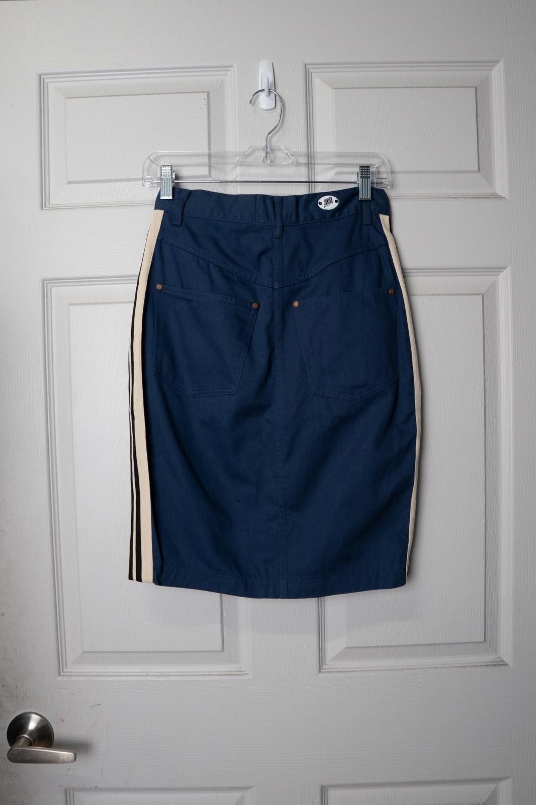 Other 90's Junior Gaultier Side Stripe Pencil Skirt Size 32" / US 10 / IT 46 - 2 Thumbnail