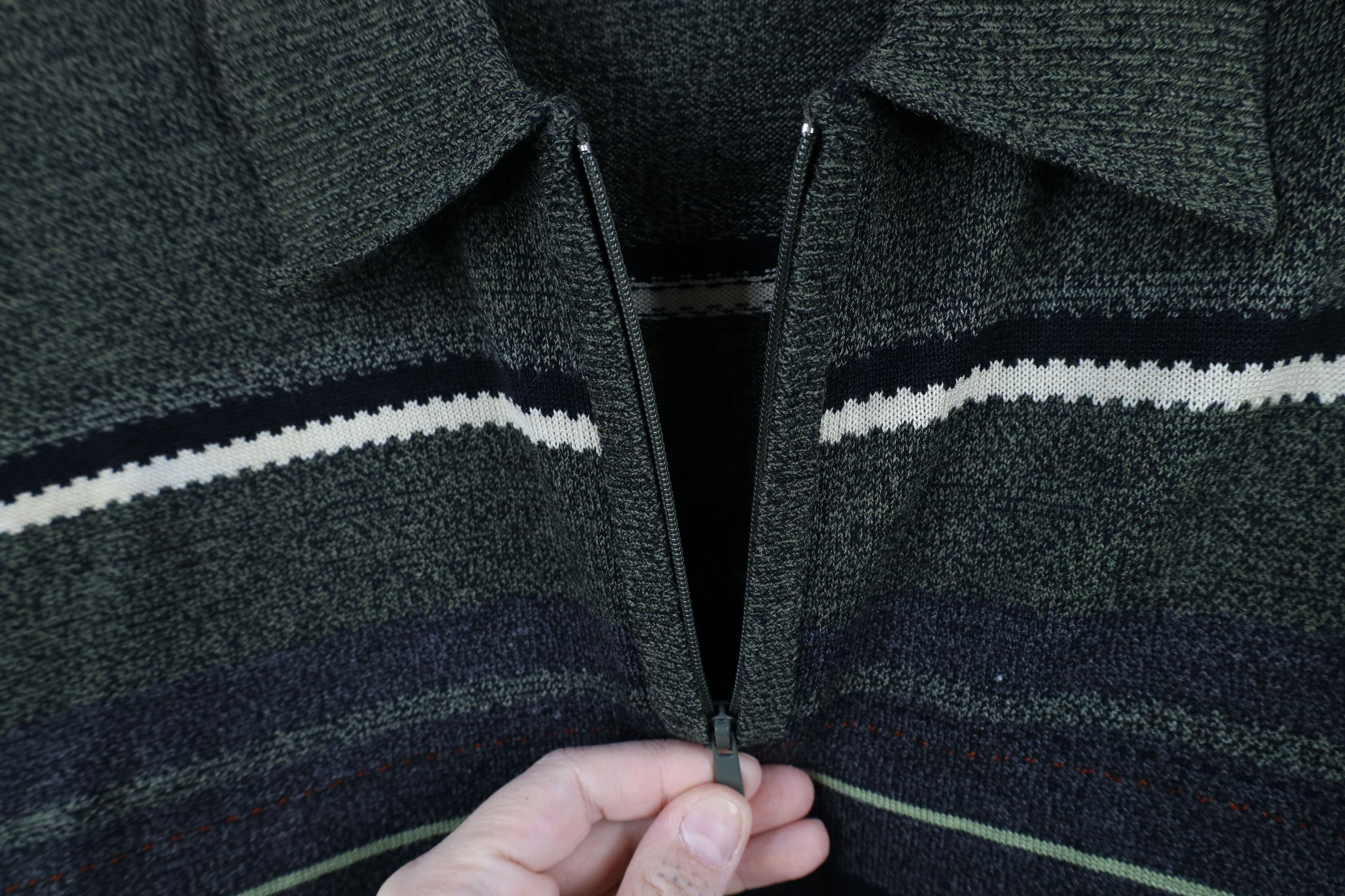 Vintage Deadstock Vintage 90s Streetwear Striped Knit Half Zip Polo Size US M / EU 48-50 / 2 - 6 Thumbnail
