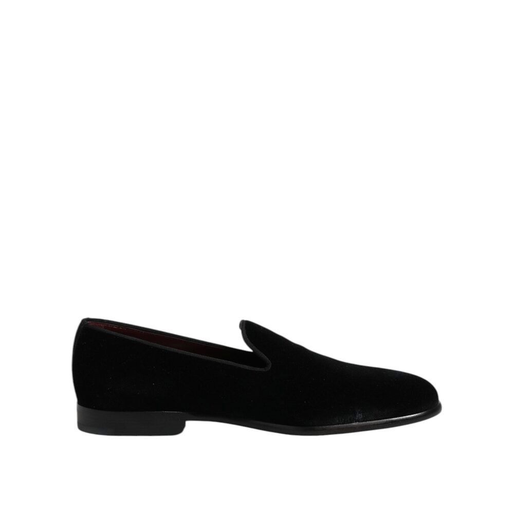 Dolce & Gabbana Dolce & Gabbana Black Velvet Slip On Loafers Formal Shoes Size US 7 / EU 40 - 7 Thumbnail