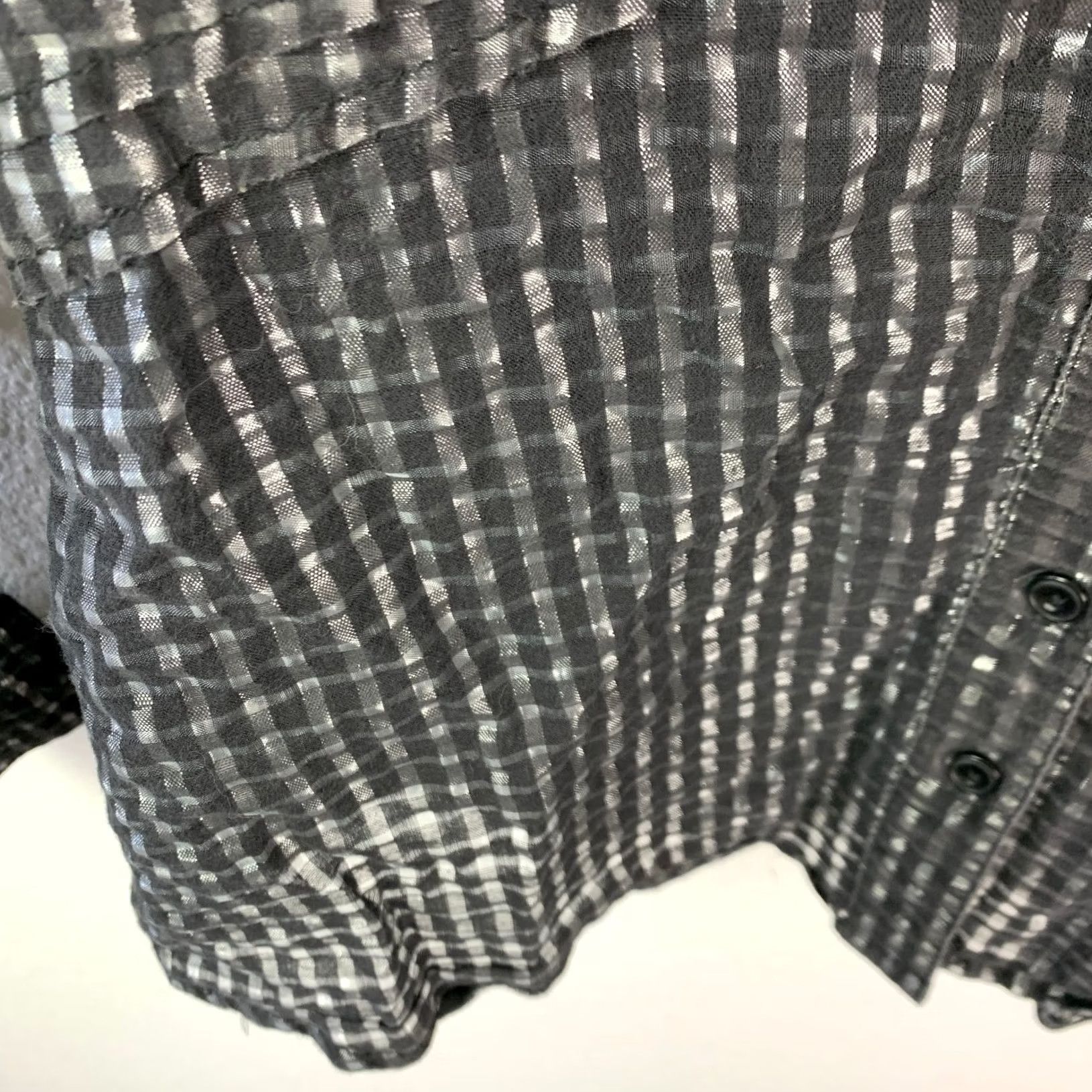 Vintage Y2K Daytrip Shirt Blouse Black White Gingham Long Sleeve Button Up Size S Size S / US 4 / IT 40 - 6 Thumbnail