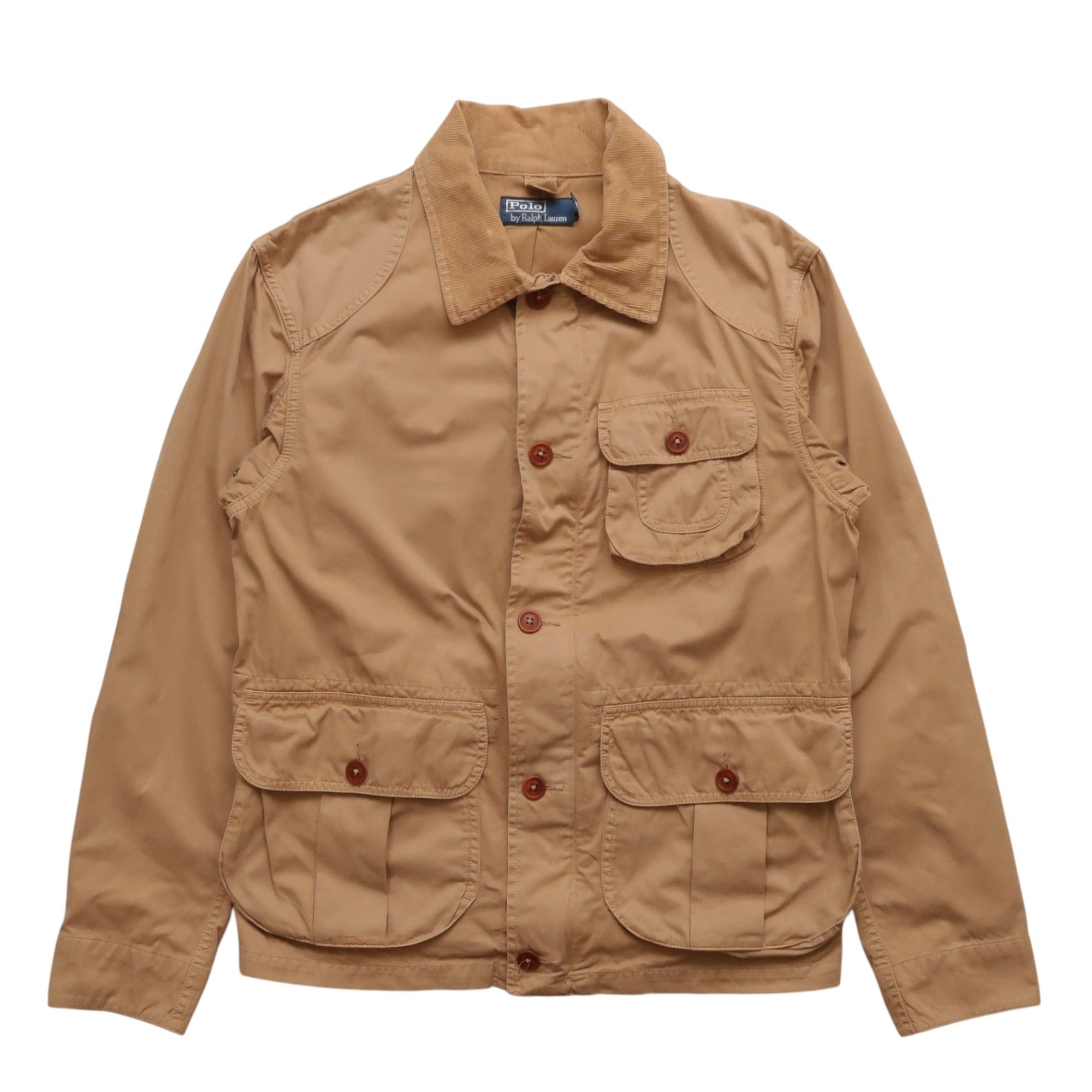 Pre-owned Polo Ralph Lauren T Multi Pocket Patchwork Military Jacket In Brown