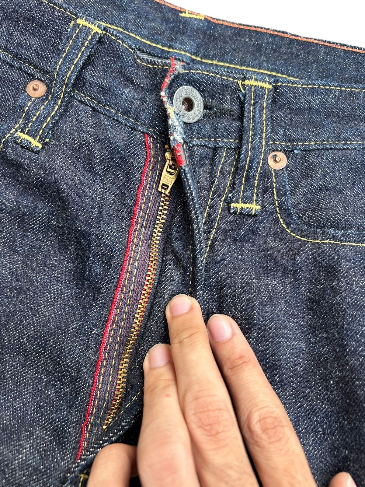 Japanese Brand × Kapital × Kapital Kountry KAPITAL NO WAR Redline Selvedge Denim ☠️ Size US 28 / EU 44 - 4 Thumbnail
