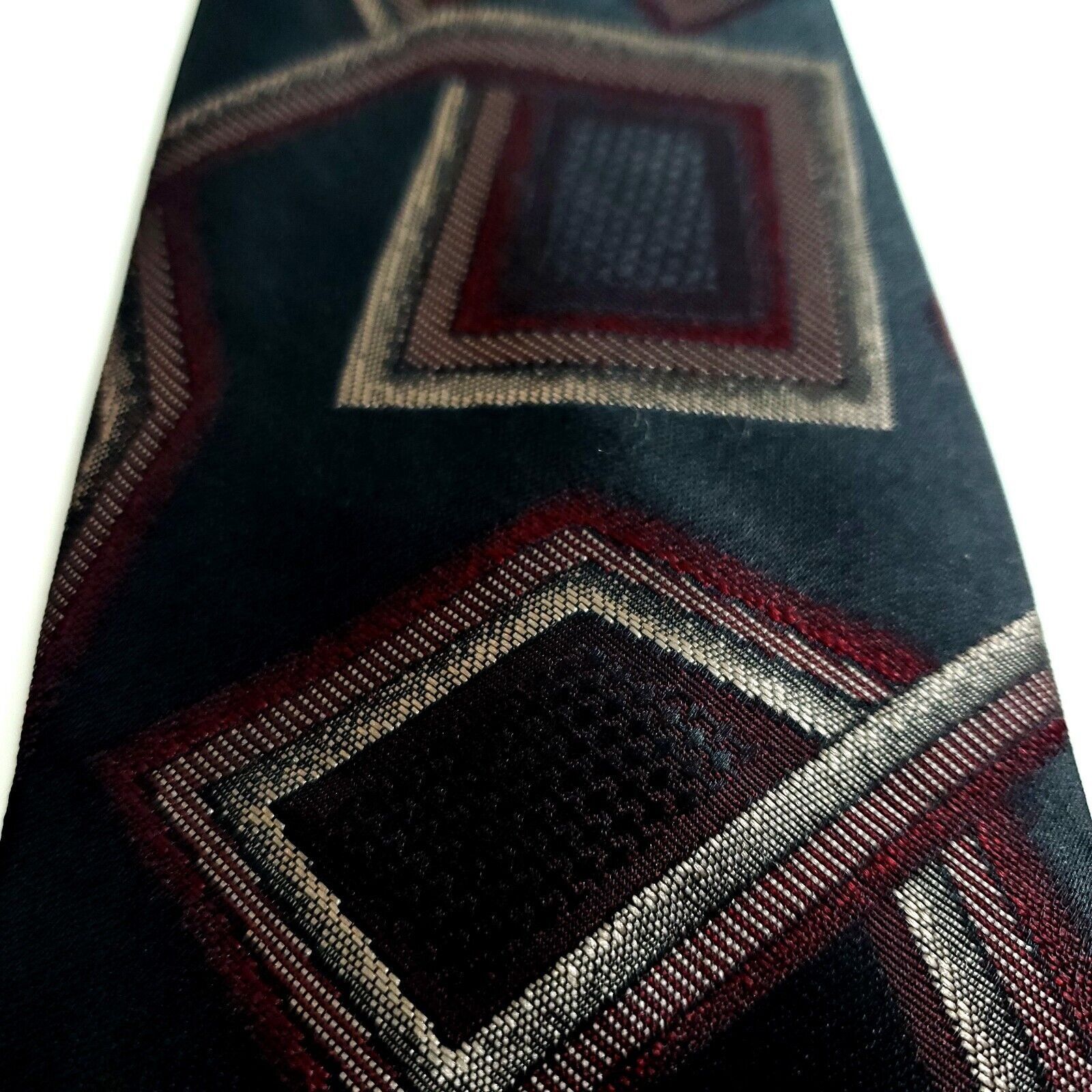 Other Wembley Polyester Green Red Woven Abstract Metallic Tie Size ONE SIZE - 2 Thumbnail