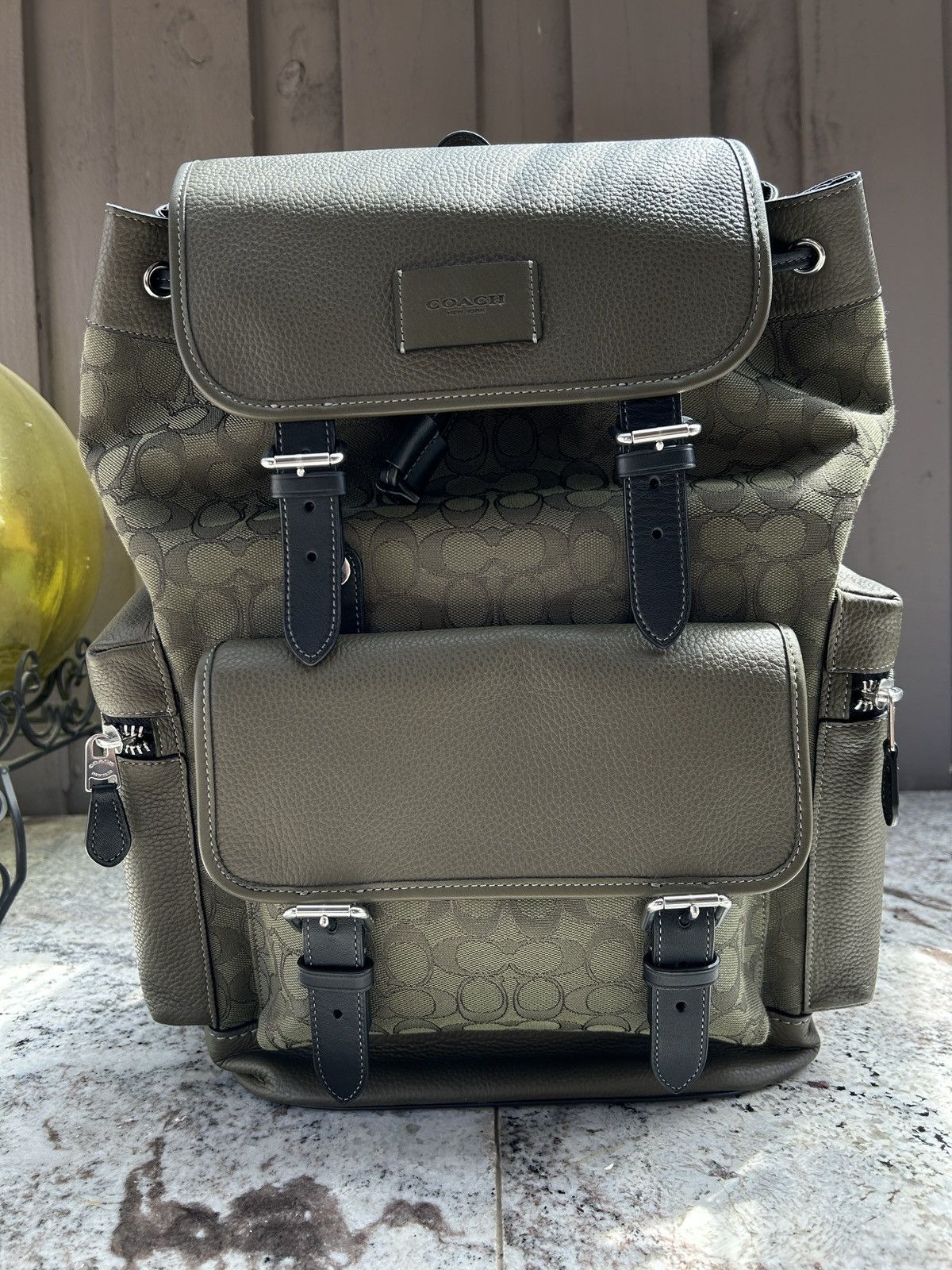 Coach COACH Leather Backpack Daypack CE523 Signature Pattern Size ONE SIZE - 3 Thumbnail