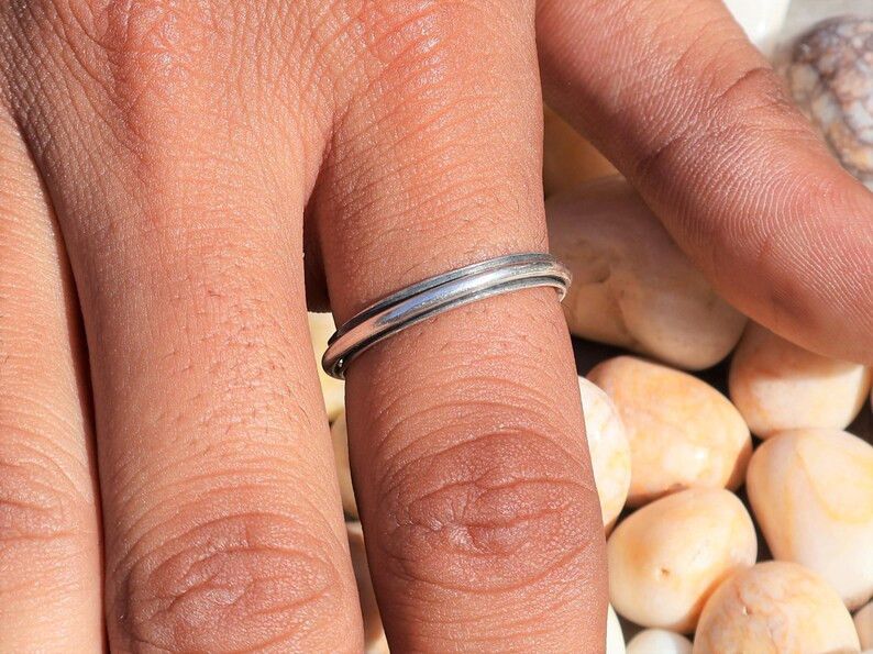 Handmade Spinner Ring, 925 Silver Promise Ring, Handmade Boho Jewelry Size ONE SIZE - 6 Thumbnail