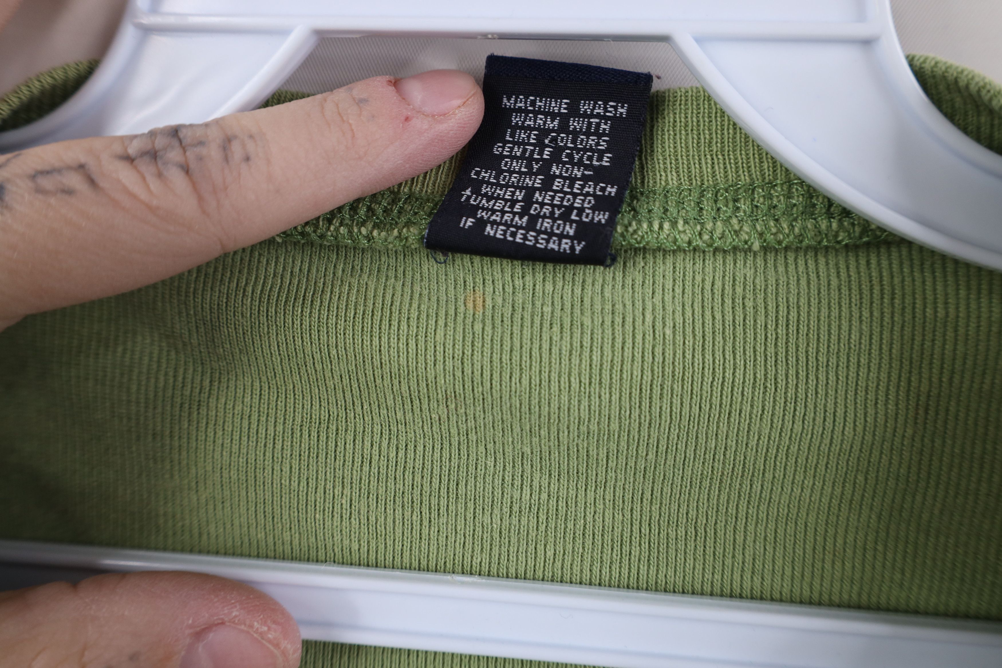 Gap Vintage 90s Gap Blank Babydoll Ribbed Knit T-Shirt Green Size S / US 4 / IT 40 - 7 Thumbnail