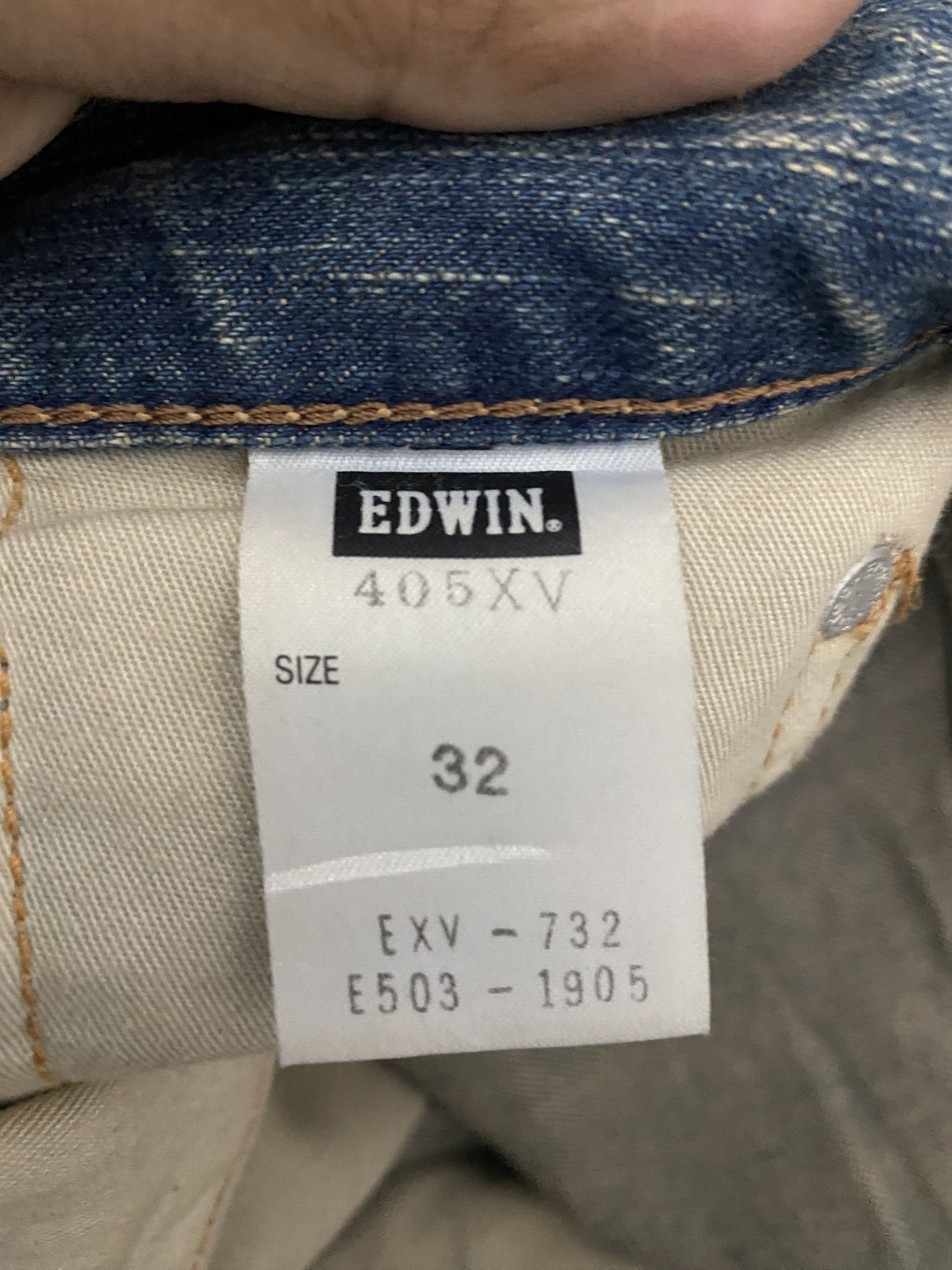 Edwin EDWIN 405XV Exclusive Model Faded Distressed Dark Wash Jeans Size US 34 / EU 50 - 12 Thumbnail