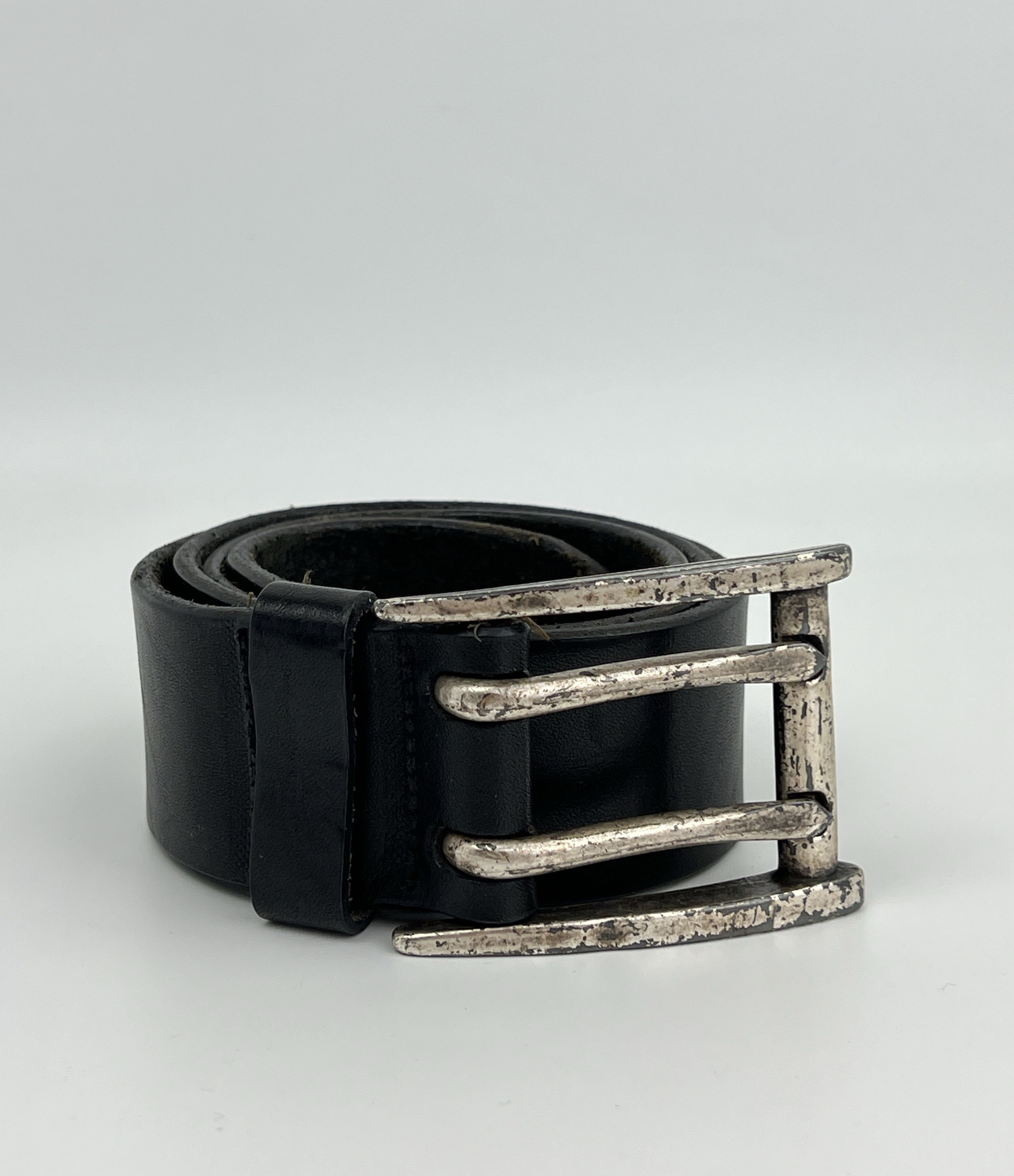 Diesel Vintage y2k Diesel Fork Buckle Cowboy Black Leather Belt Size ONE SIZE - 1 Thumbnail