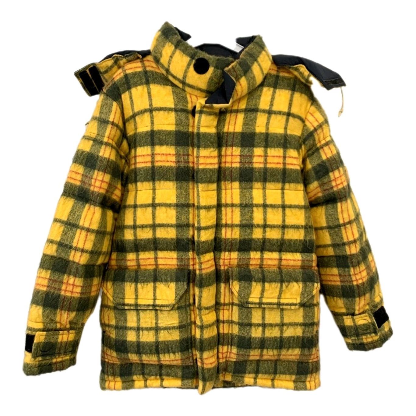 The North Face VINTAGE The North Face Brown Label Plaid Puffer Parka Jacket Mens M Yellow Wool Size US M / EU 48-50 / 2 - 2 Thumbnail