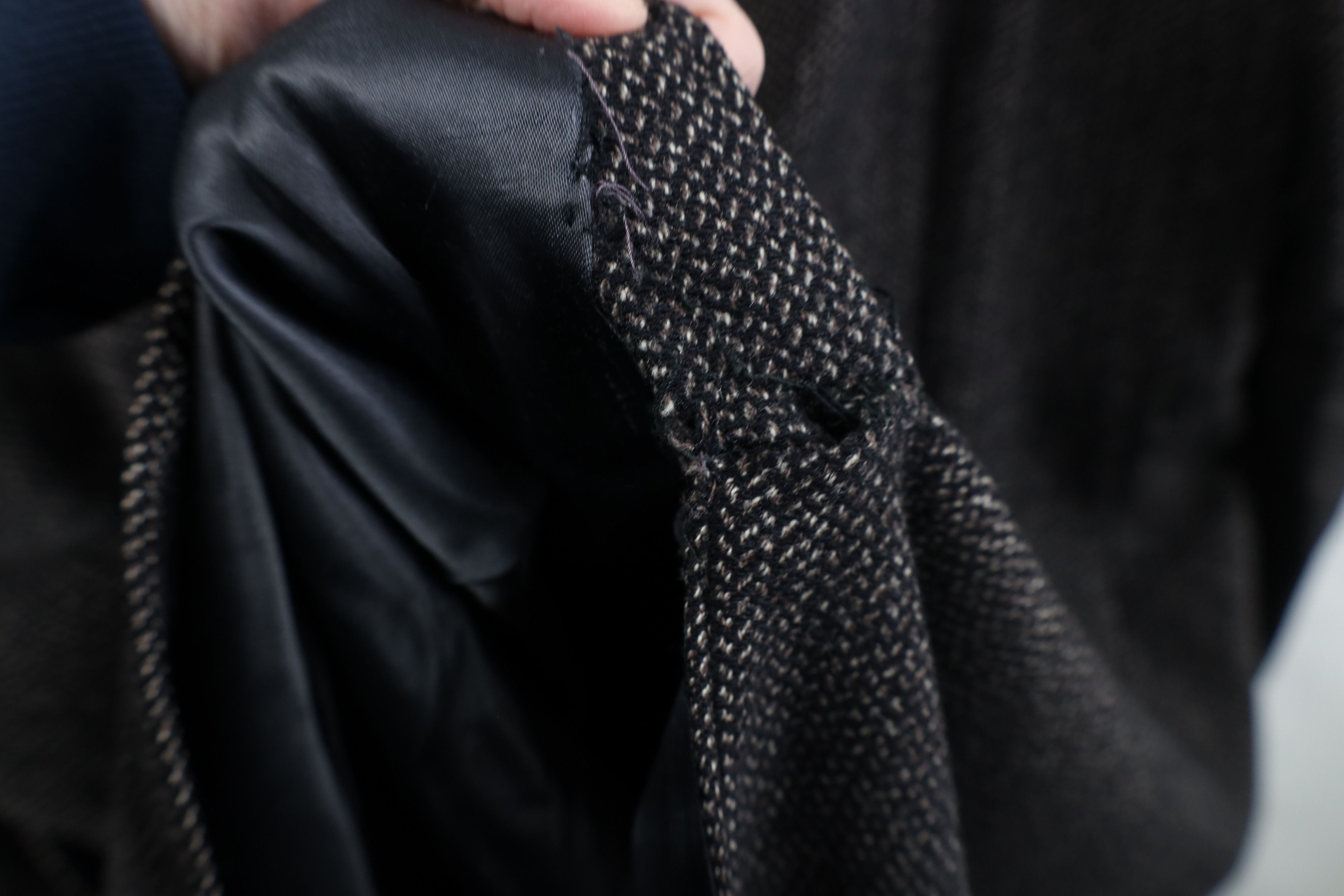 Vintage Vintage 50s Rockabilly Herringbone Bespoke Overcoat Jacket Size US XXL / EU 58 / 5 - 15 Thumbnail