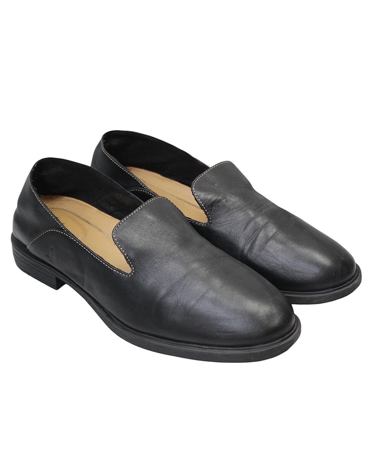 Japanese Brand 2000S HUSH PUPPIES COLLAPSIBLE BLACK LEATHER LOAFERS Size US 9.5 / EU 42-43 - 1 Thumbnail