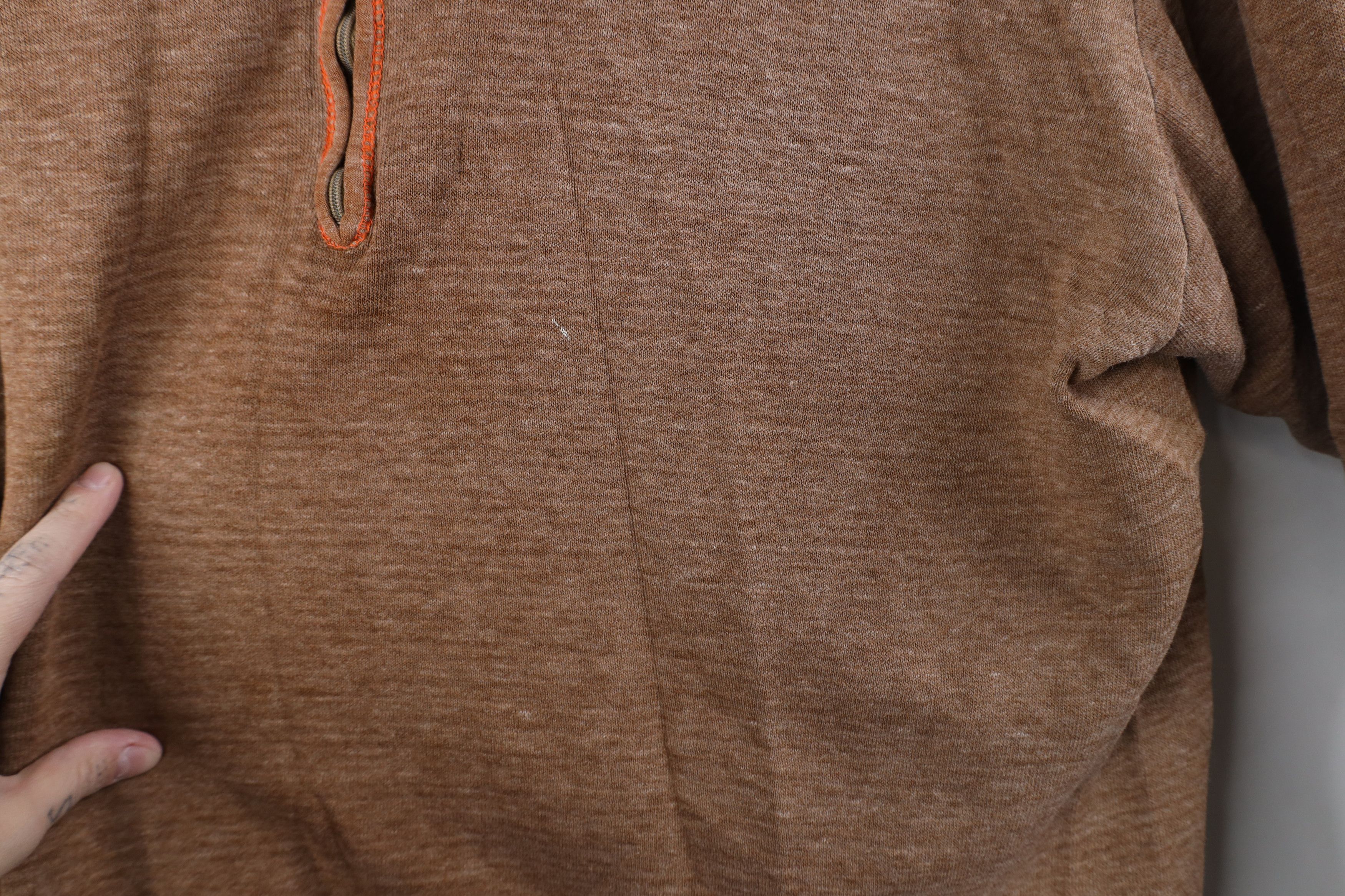 Vintage Vintage 50s Fit Blank Half Zip Collared Sweatshirt Brown Size US L / EU 52-54 / 3 - 4 Thumbnail