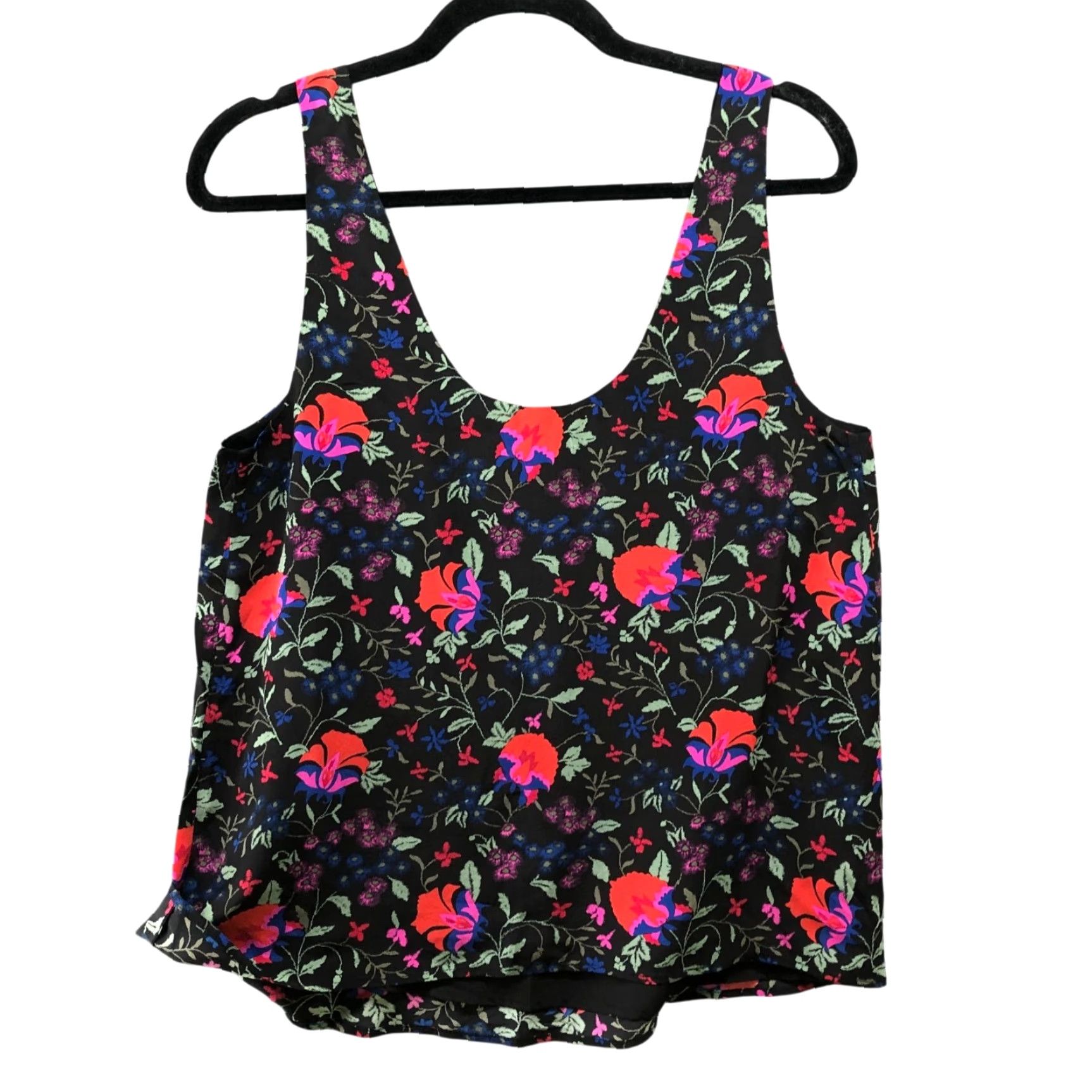 Joie Joie Silk Tank Top Womens S Black Floral Multicolor Scoop Neck Pink Size S / US 4 / IT 40 - 2 Thumbnail