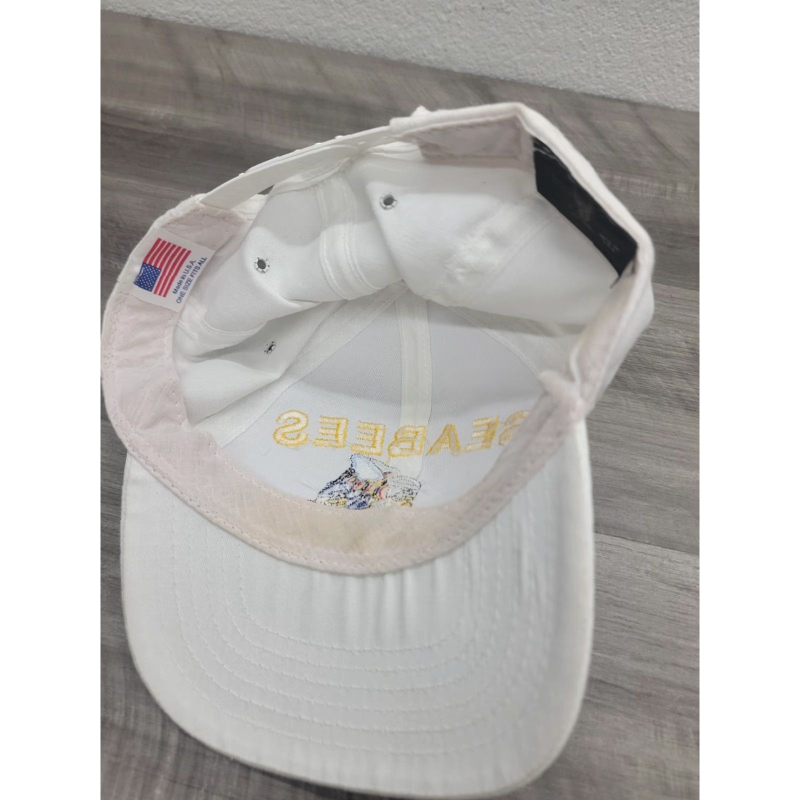 Vintage VINTAGE Navy Sea Bees Hat Cap Snapback Trucker Seabees Large Patch USA Men Adjustable White Size ONE SIZE - 6 Thumbnail