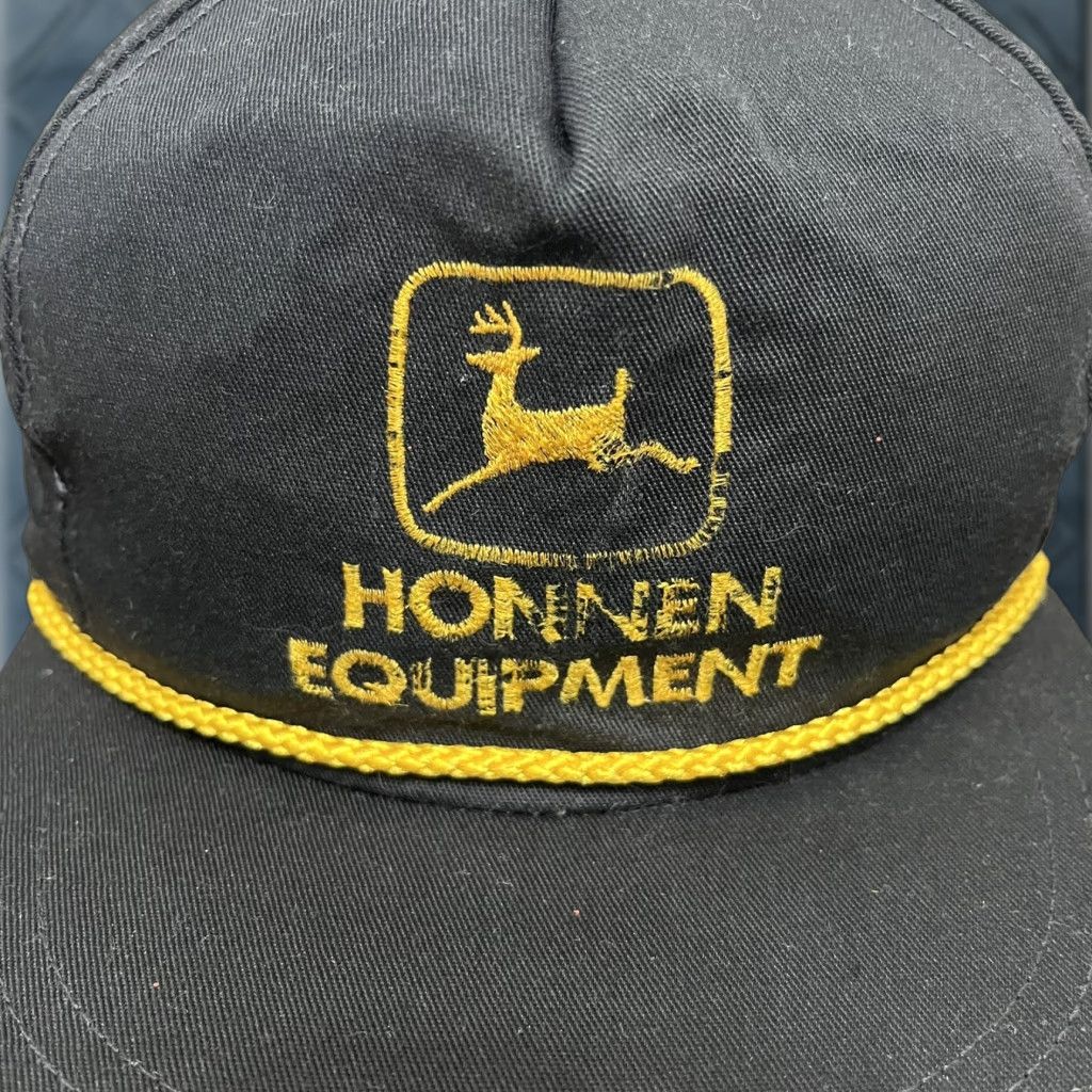 Vintage VINTAGE John Deere Hat Cap Snap Back Rope Trucker Made In USA Honnen Equipment Size ONE SIZE - 1 Thumbnail