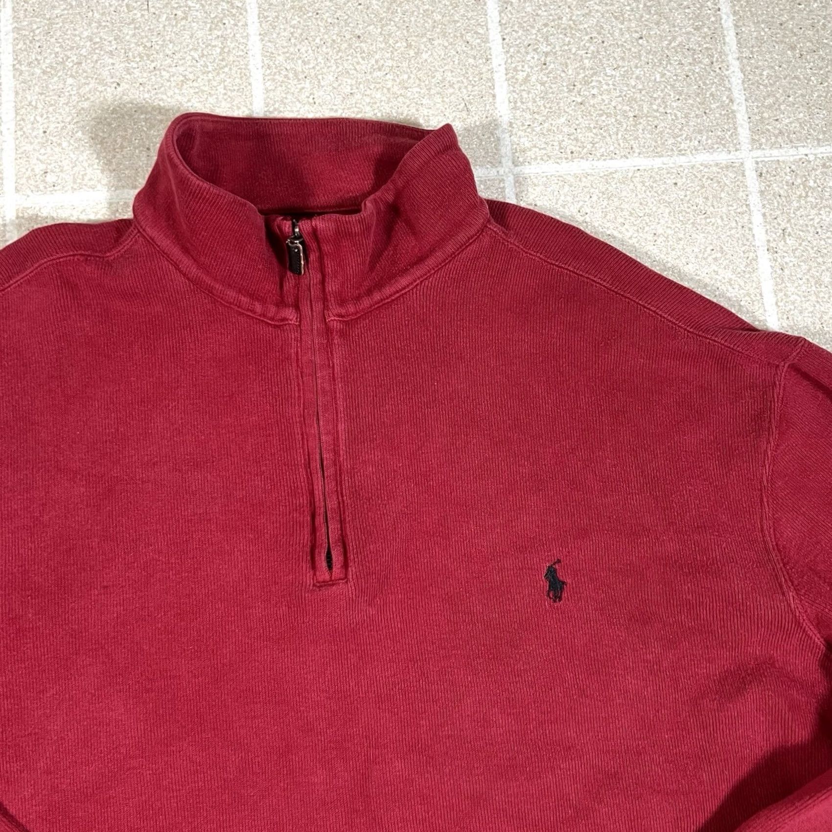 Ralph Lauren VINTAGE Ralph Lauren Polo Sweater Mens XL Red 1/4 Zip Knit Pullover Knit Pullover XL Red Mens Size US XL / EU 56 / 4 - 2 Thumbnail