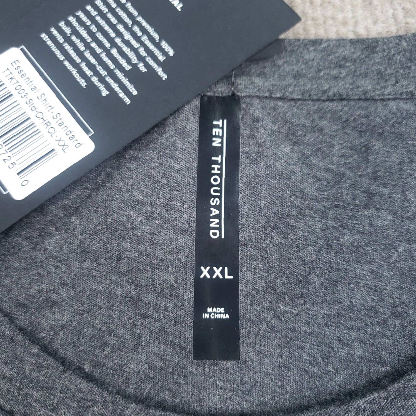 Ten Thousand Ten Thousand Essential Shirt Mens 2XL Gray Cotton Athletic Crew Neck Pullover T-Shirt 2XL Mens Gym & Training Size US XXL / EU 58 / 5 - 5 Thumbnail