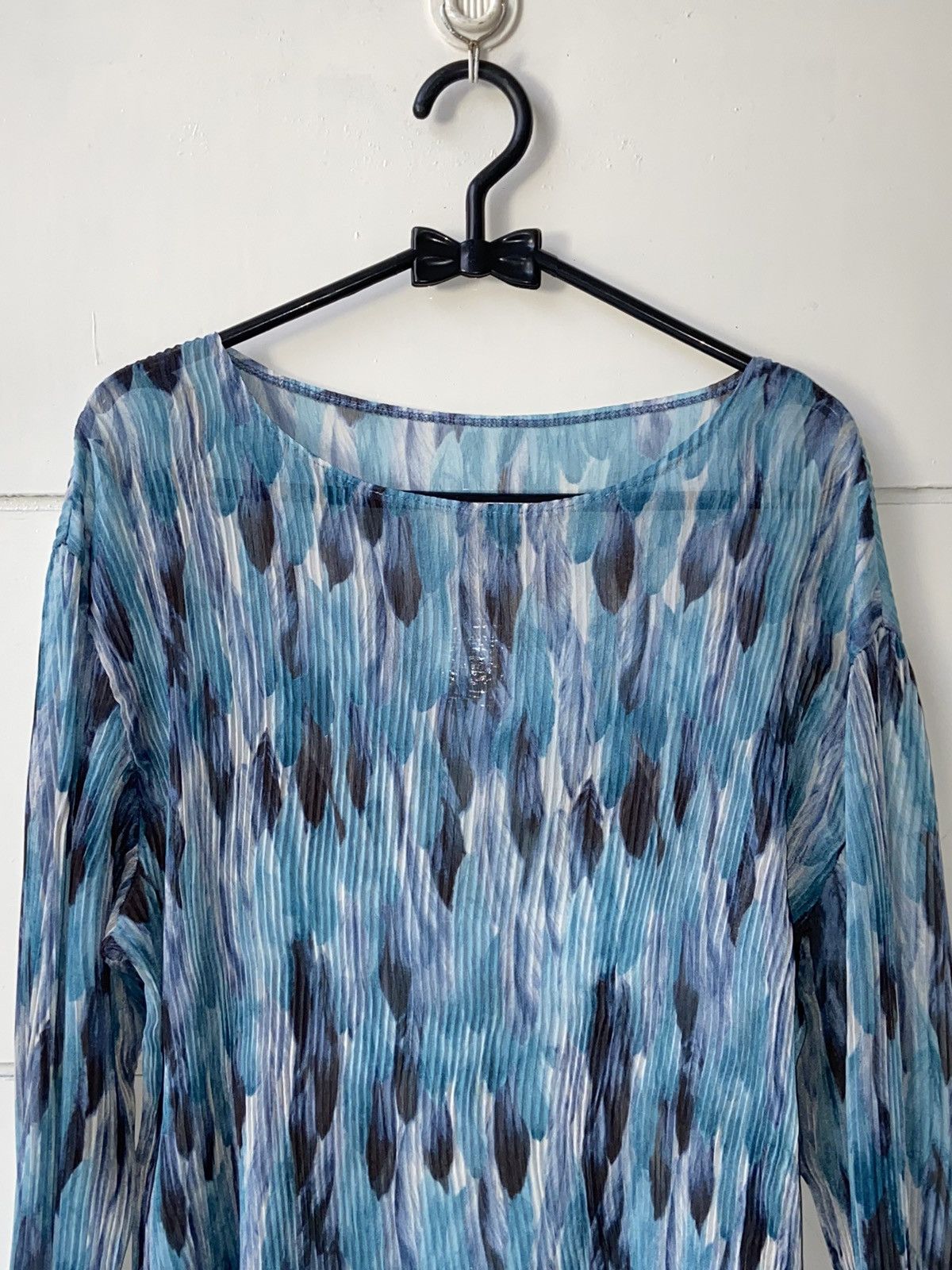 Designer × Japanese Brand PLEATSME Blue Pleats Long Sleeve T-shirt Size US XS / EU 42 / 0 - 10 Thumbnail