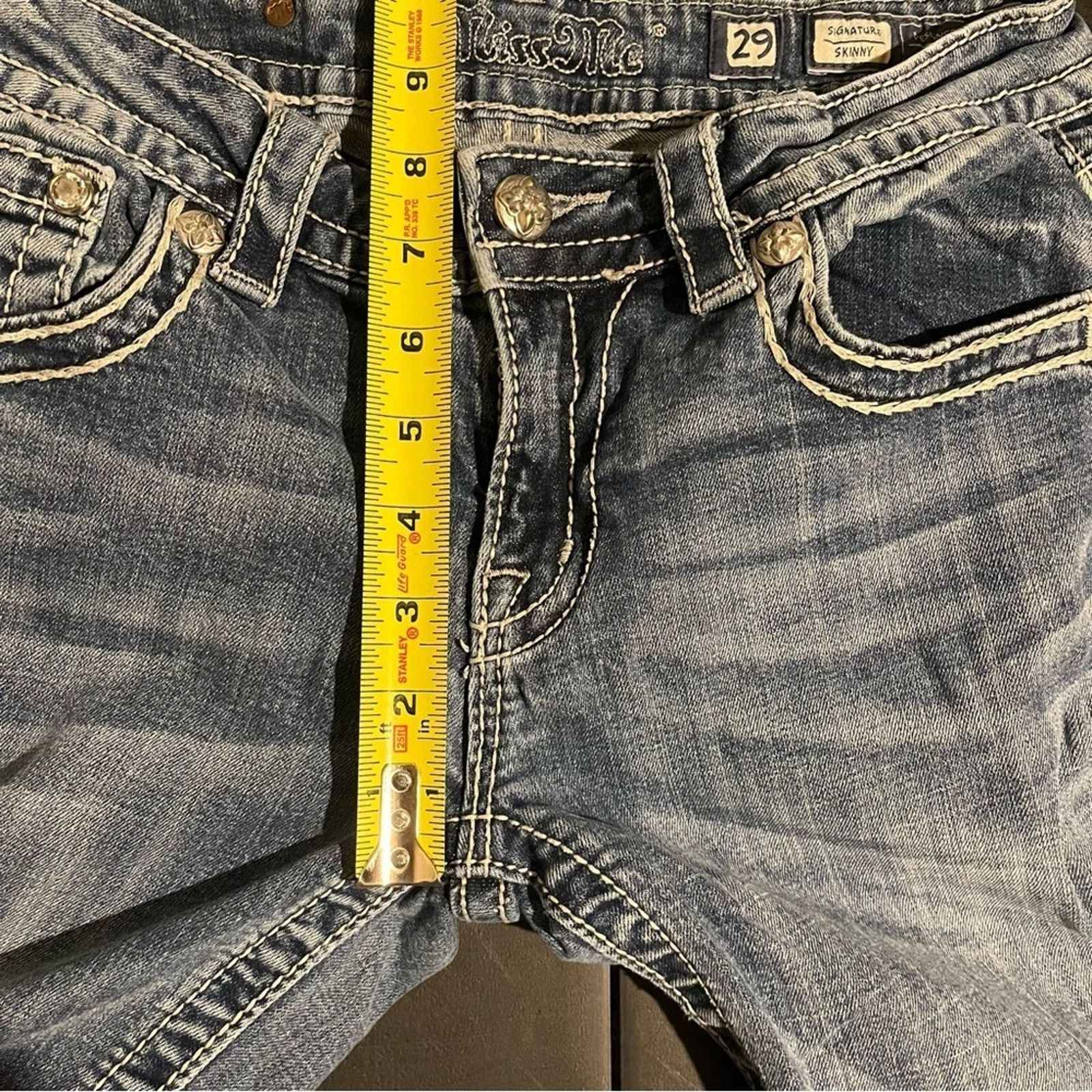 Miss Me Miss Me Signature Skinny Jeans Angel Wings Feathers Size 29 Size 29" - 7 Thumbnail