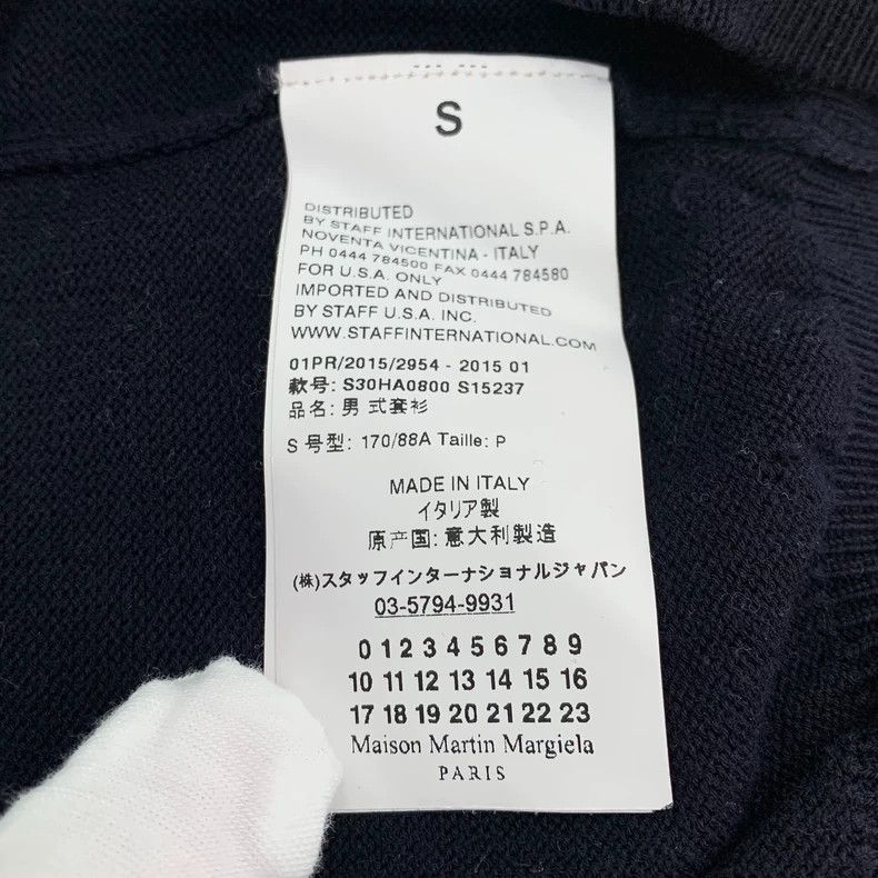 Maison Margiela Maison Margiela Black V-neck cotton long-sleeved sweater 25 Size US S / EU 44-46 / 1 - 6 Thumbnail