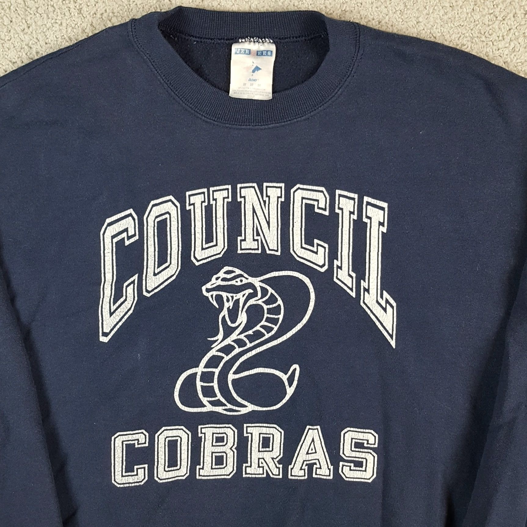 Jerzees VINTAGE Council Cobras High School Sports Size M Pullover Crewneck Sweatshirt Size US M / EU 48-50 / 2 - 2 Thumbnail