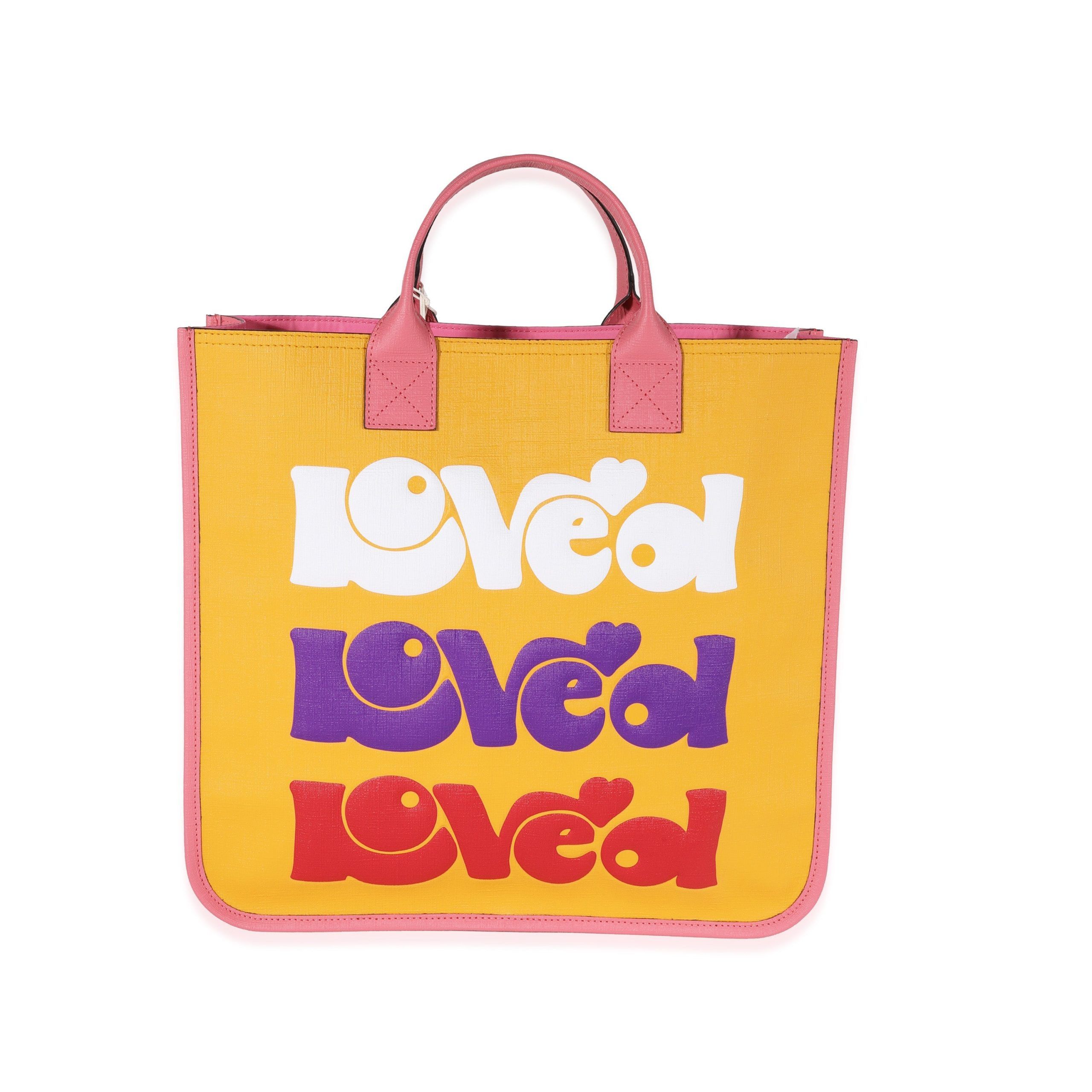 Gucci Multicolor Coated Canvas Rainbow Loved Tote