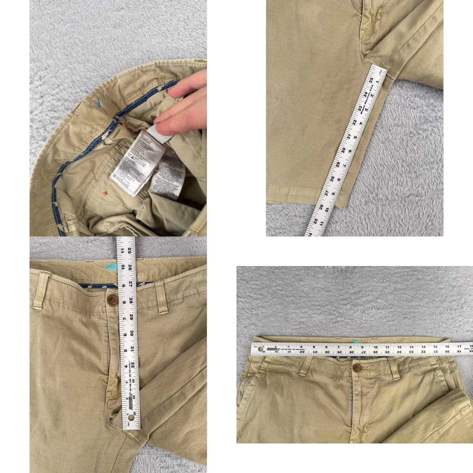 Tommy Bahama Tommy Bahama Shorts Men 33 Beige Chino Flat Front Cotton Blend 10" Casual Designer Size US 33 - 8 Thumbnail