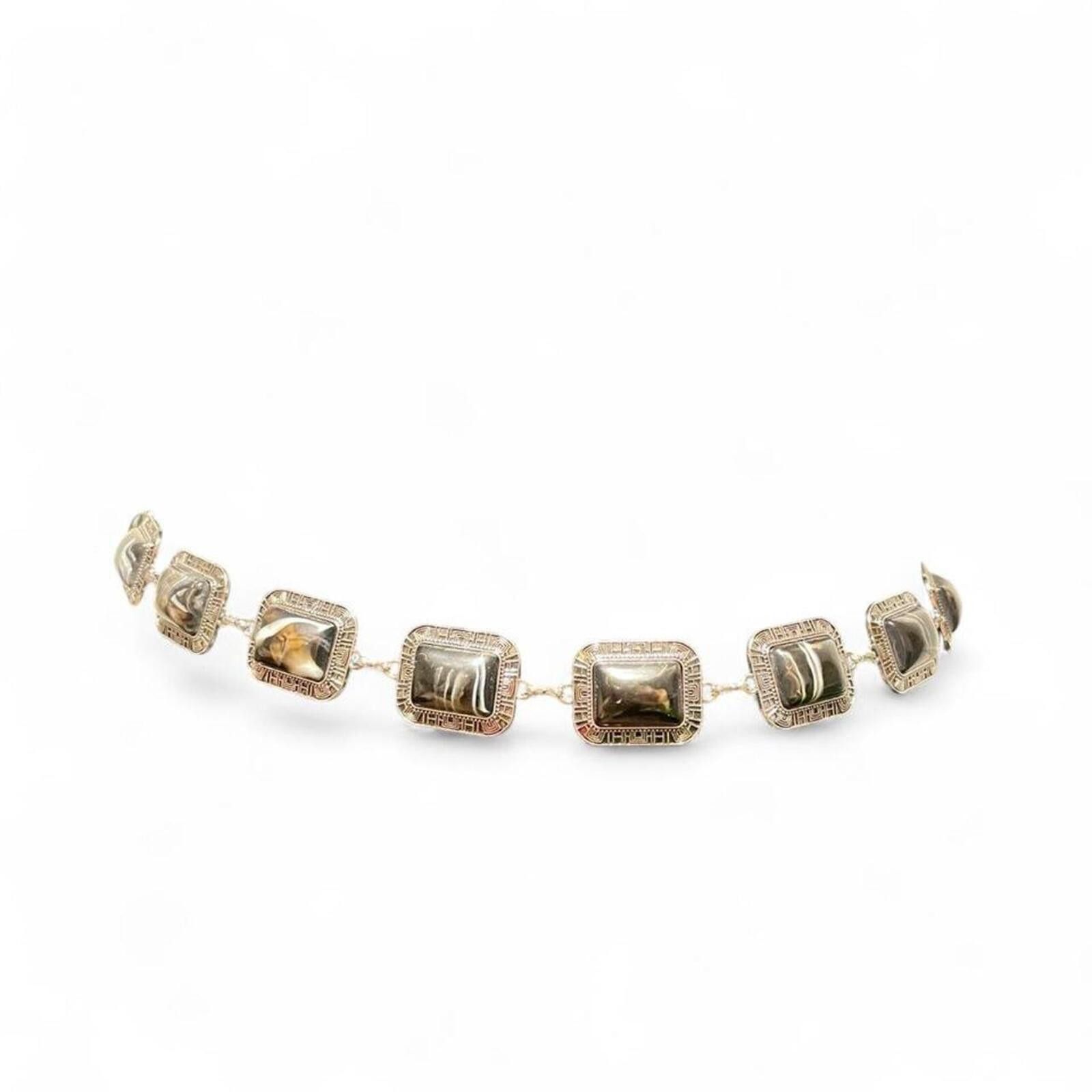 Other Alex Max Silver Chain Belt Marble Stone Links BNWT Statement Size ONE SIZE - 1 Thumbnail