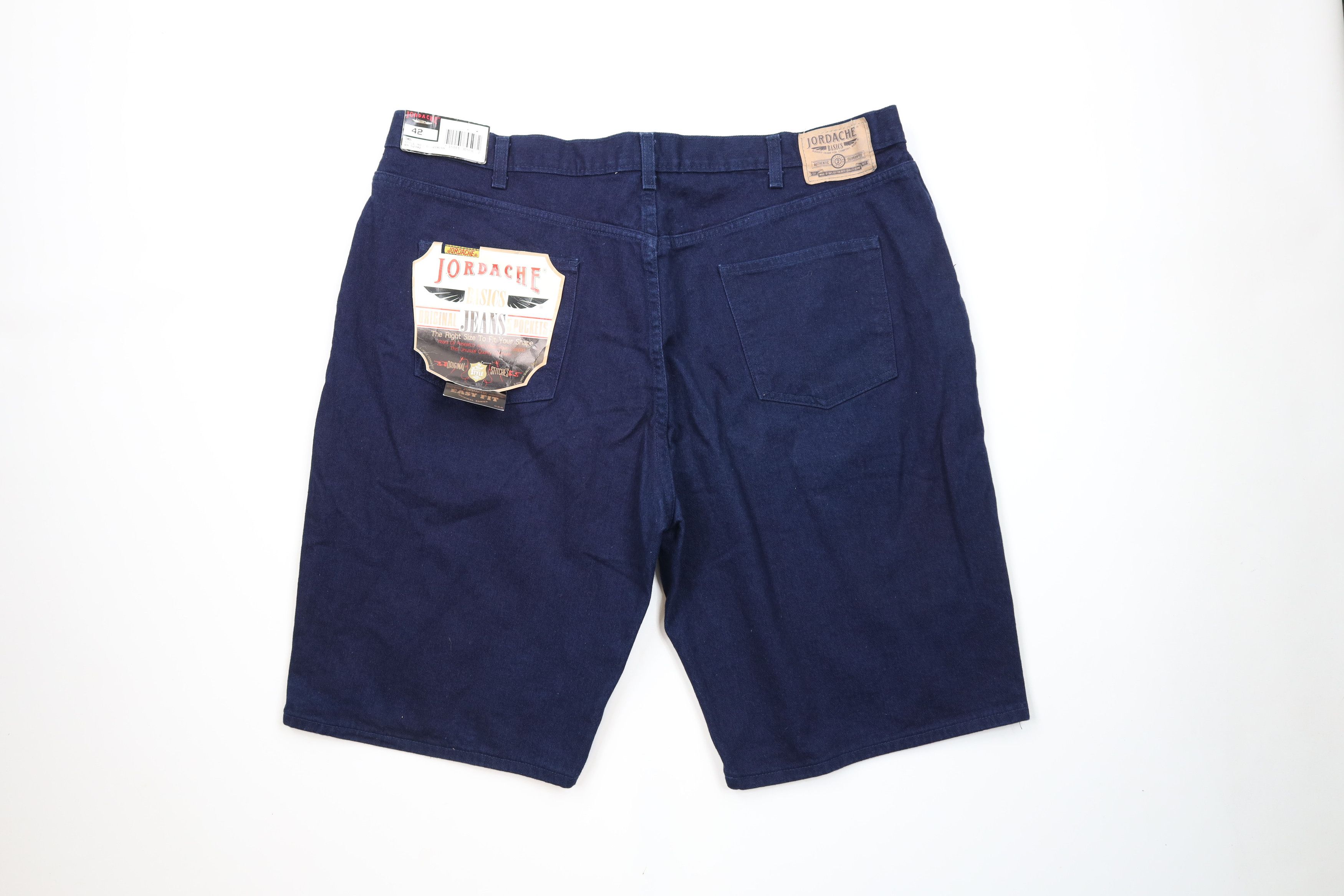 Vintage Deadstock Vintage 90s Streetwear Jean Shorts Jorts Dark Blue Size US 42 / EU 58 - 7 Thumbnail