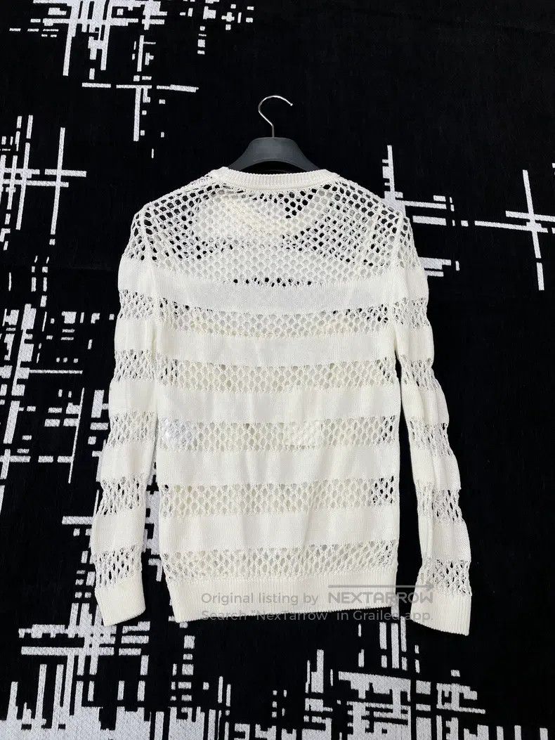 Dior Dior White striped hollow knitwear long sleeves Size XS / US 0-2 / IT 36-38 - 2 Thumbnail