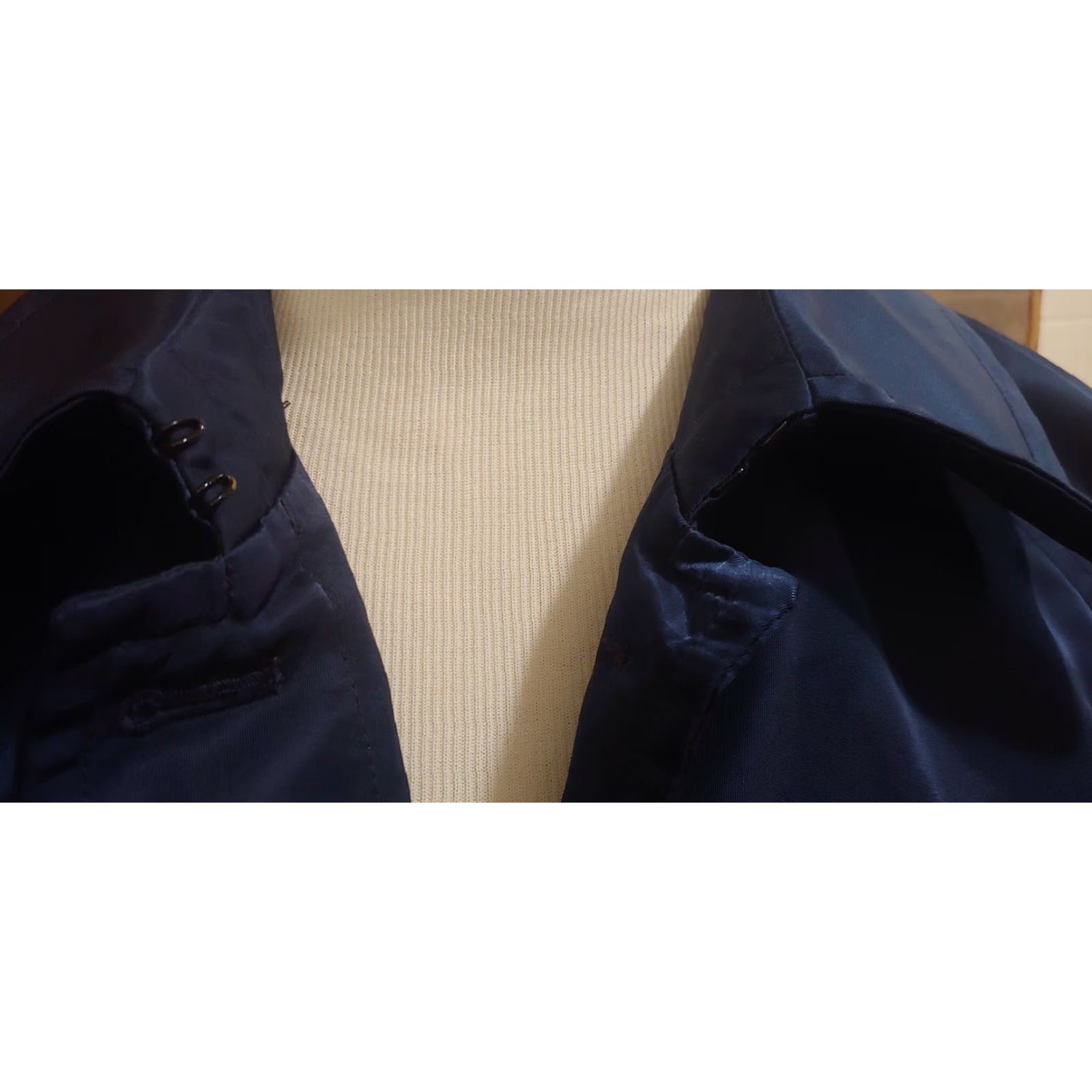 Ralph Lauren VINTAGE Ralph Lauren Jacket Small Navy Satin Acetate Belted Old Money Classic Size S / US 4 / IT 40 - 6 Thumbnail