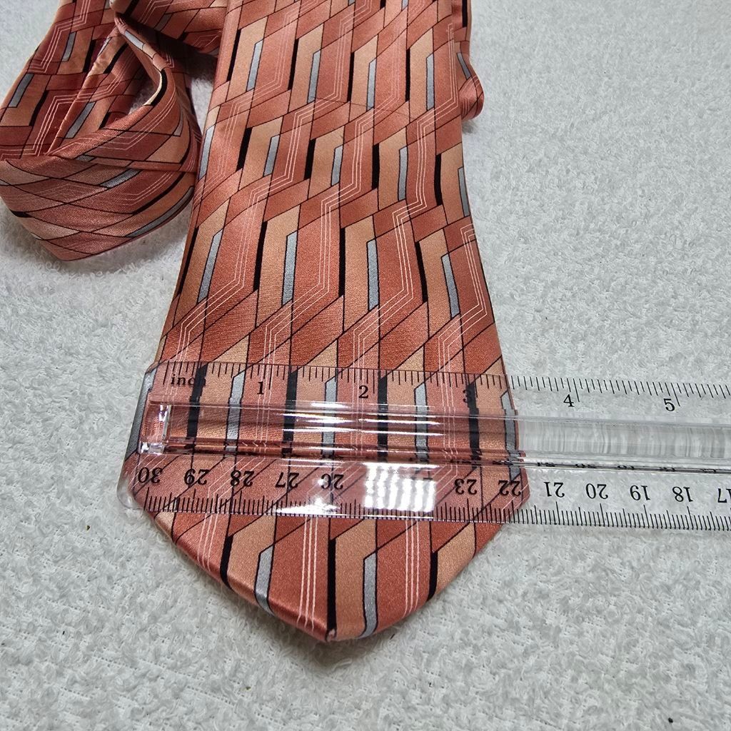 Covington Men's Covington Orange & Blue Geometric All Silk Tie Size ONE SIZE - 5 Thumbnail