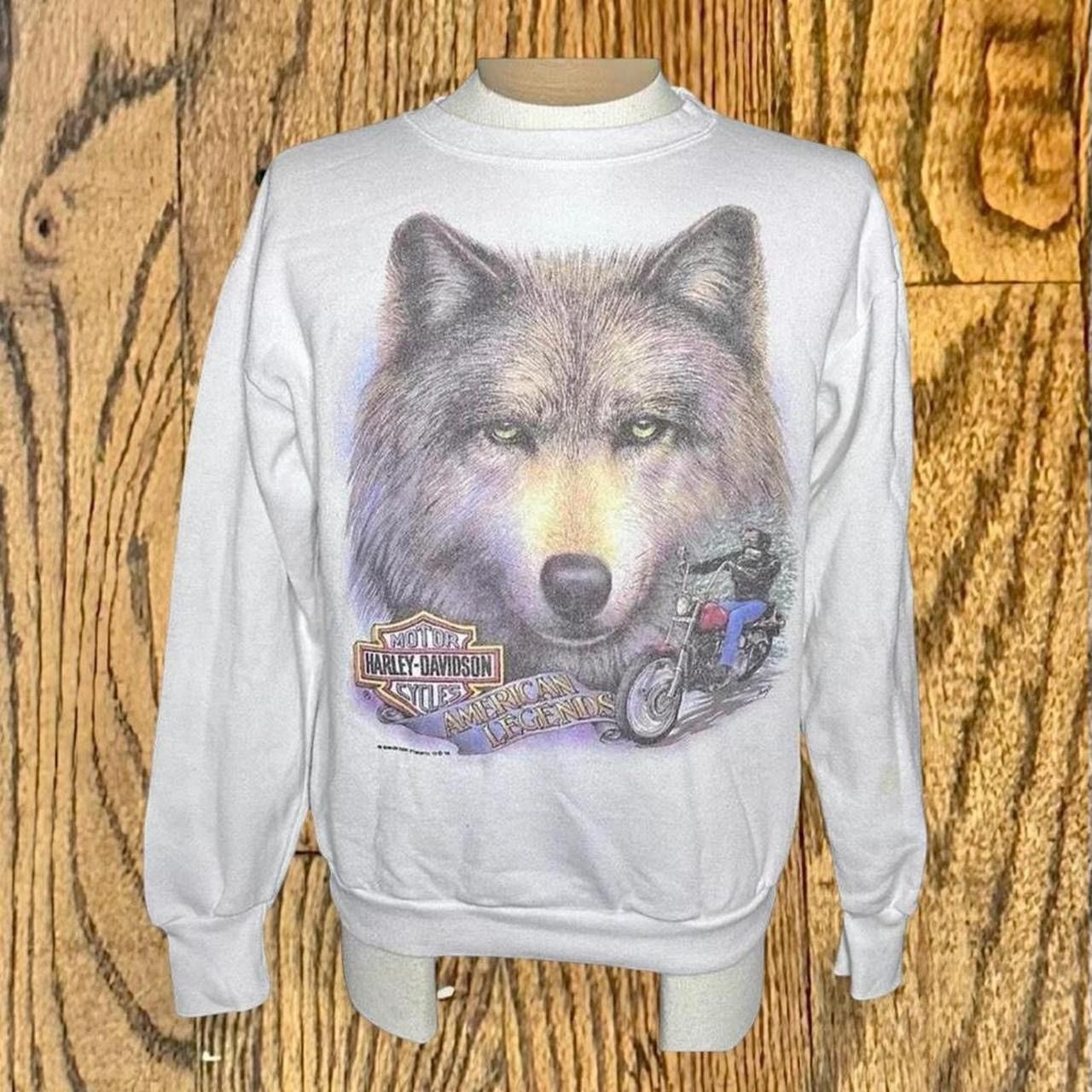 Harley Davidson Vintage Harley Davidson 3D Emblem Wolf Sweatshirt Size US L / EU 52-54 / 3 - 1 Thumbnail