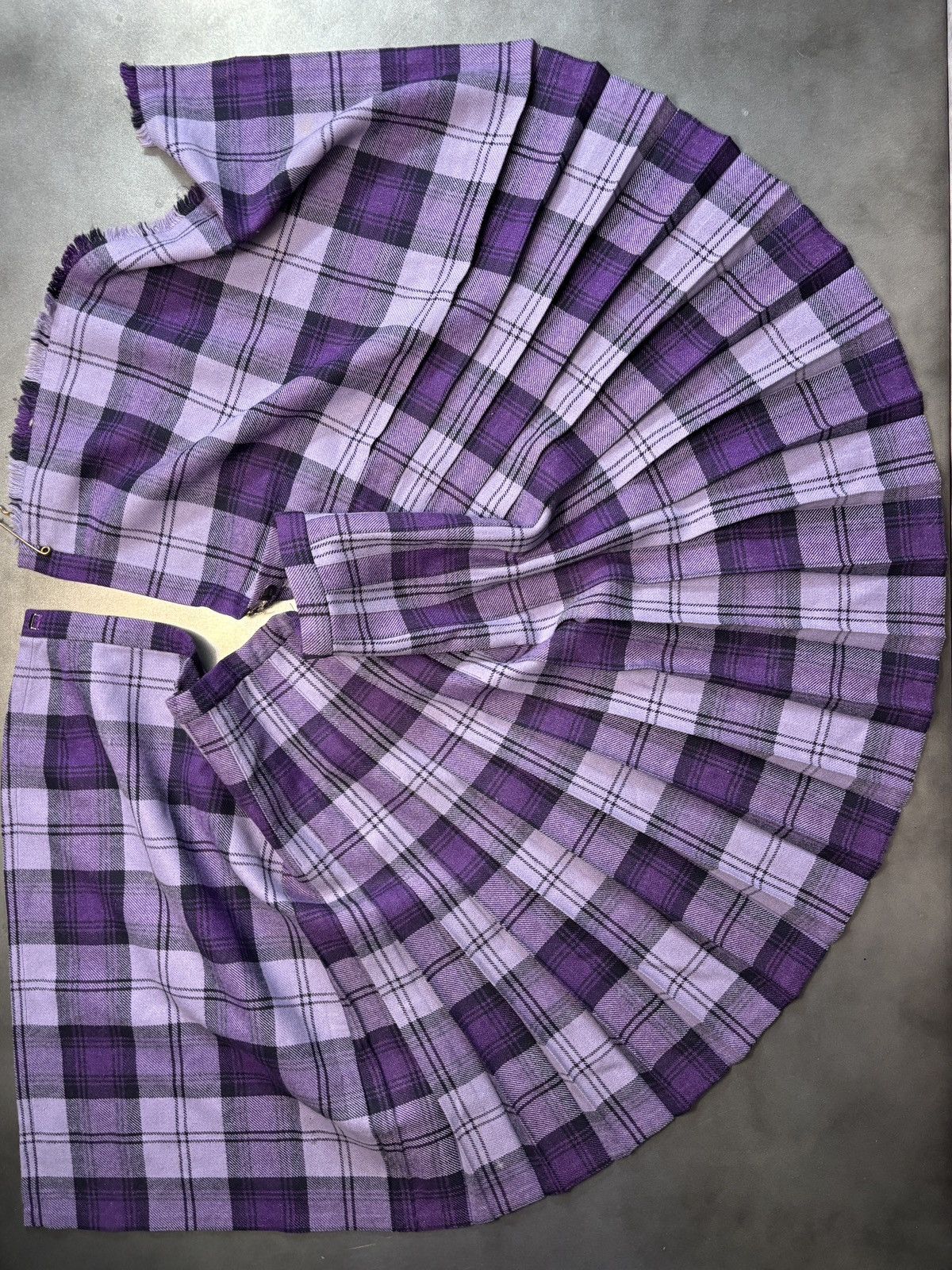Marks & Spencer × Vintage 1960s Plaid Skirt Vintage St. Michaels England Tartan School Size 23" - 6 Thumbnail