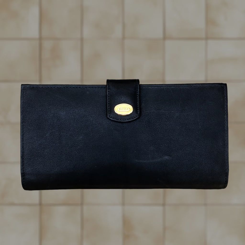 Vintage VINTAGE Gary's Wallet California Dream Leather Purse Card Coin Purse 6.75" W x 3.5" H Black Womens One Size Size ONE SIZE - 1 Thumbnail